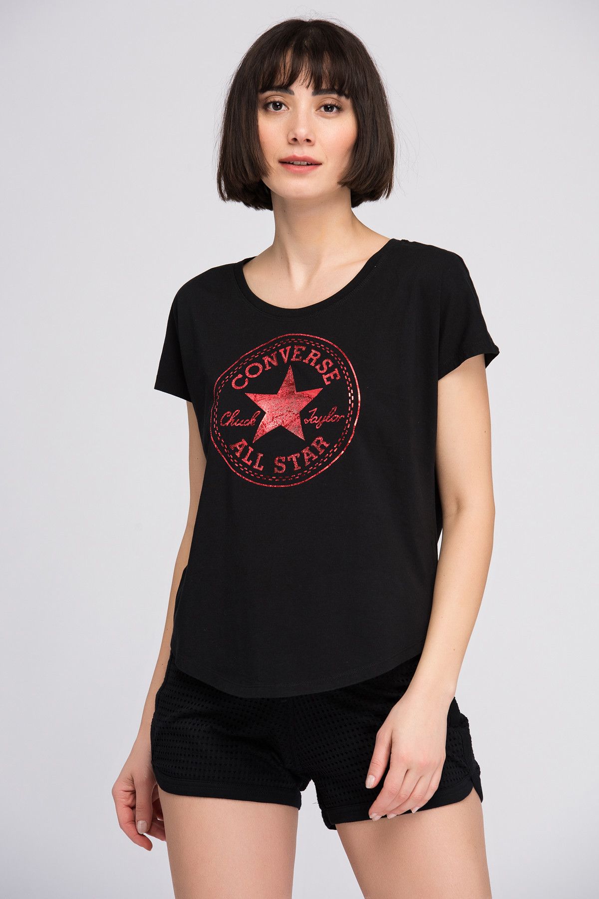 Converse Kadın Siyah T-shirt 14658C
