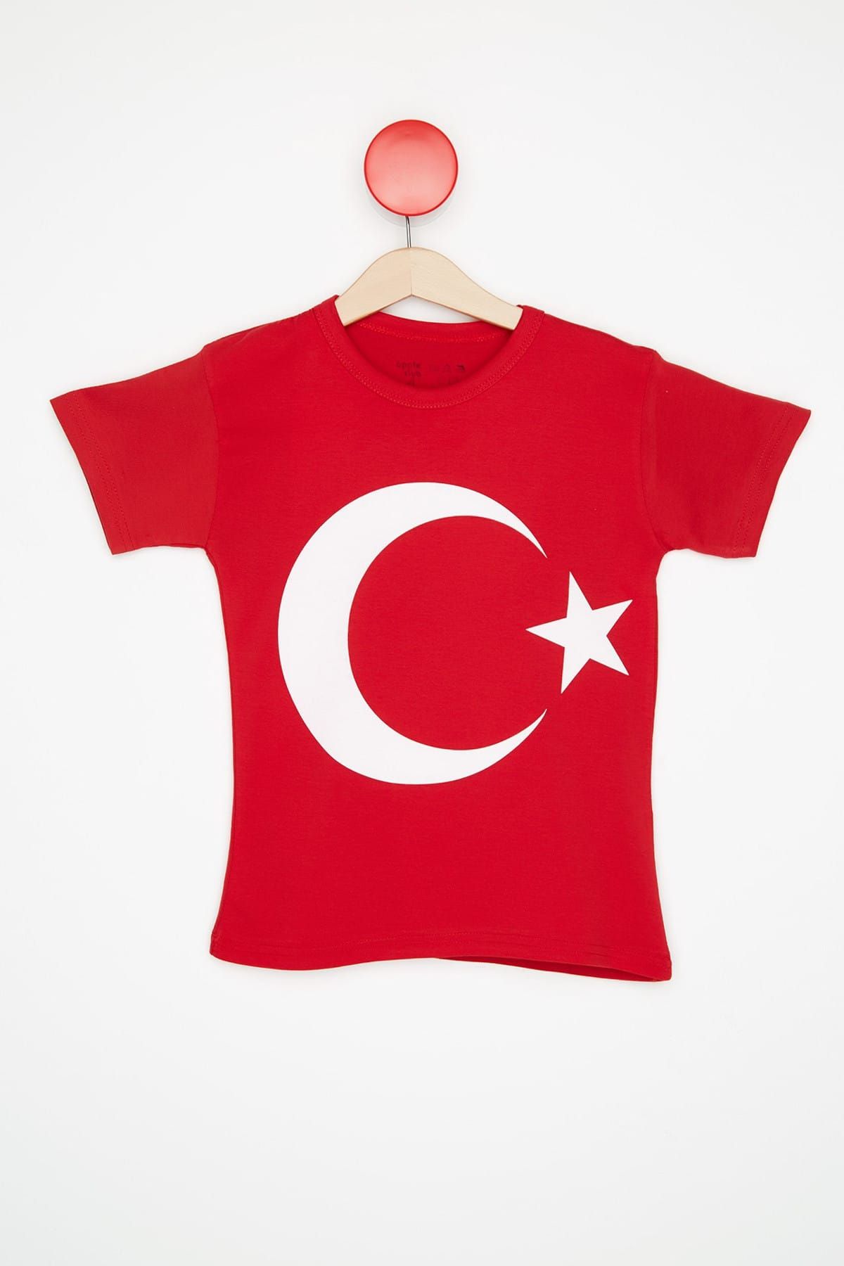 Fullamoda Çocuk Türk Bayraklı Kırmızı Tshirt