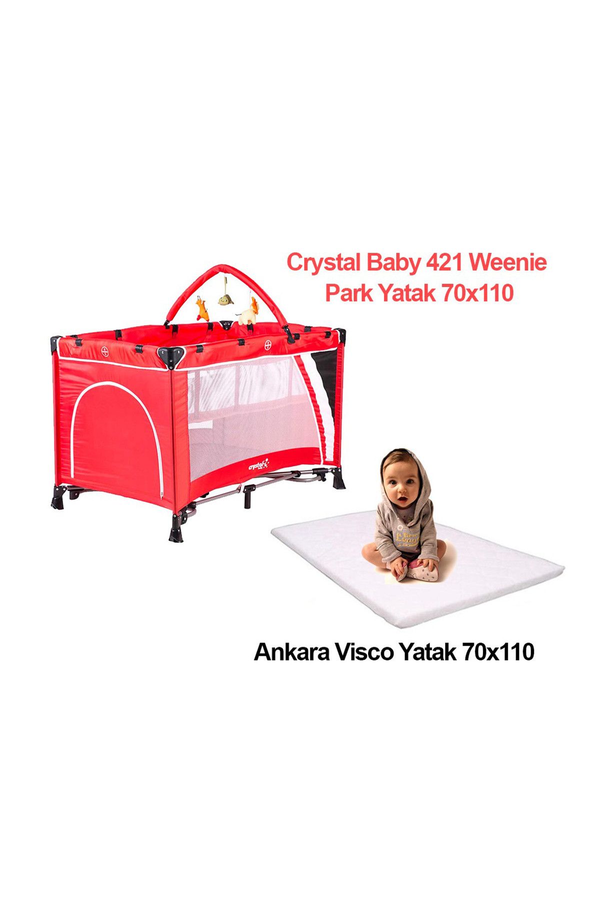 Crystal Baby Crystal Baby 421 Weenie Park Yatak Kampanyası 70X110 Kırmızı /