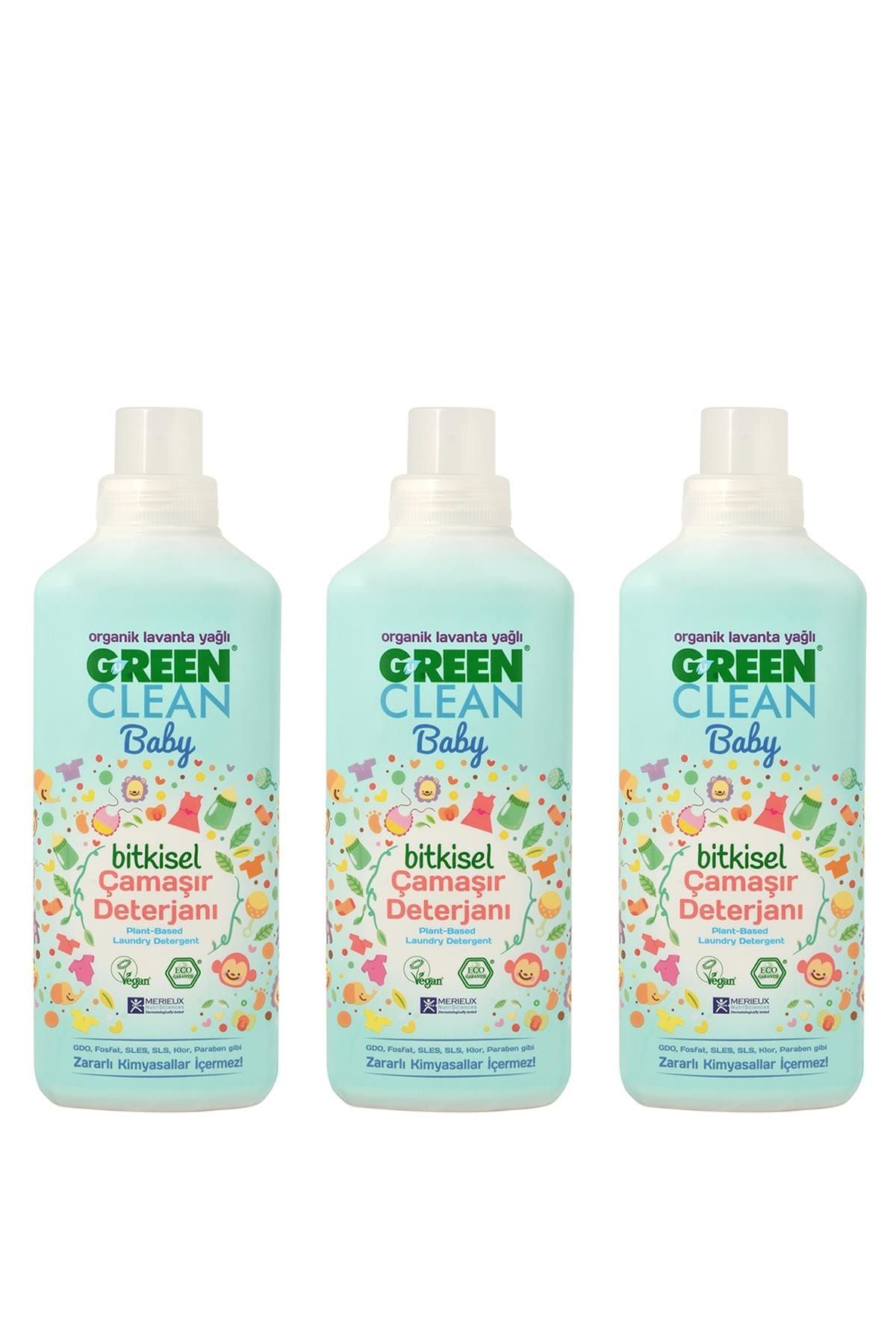 Green Clean Organik Lavanta Yağlı Baby Bitkisel Çamaşır Deterjanı 1000 ml - 3'lü