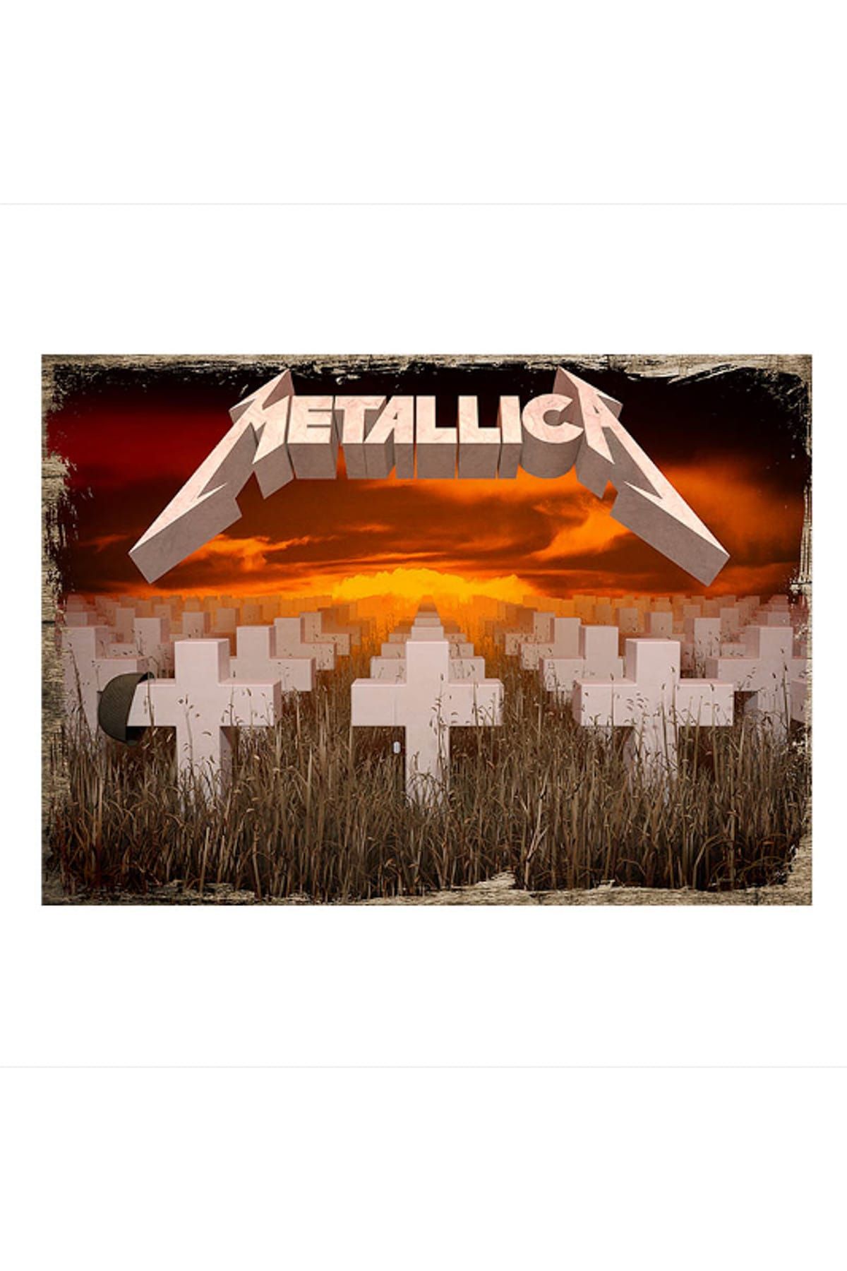 Cakatablo 25cmX35cm Ahşap Tablo Metallica Poster