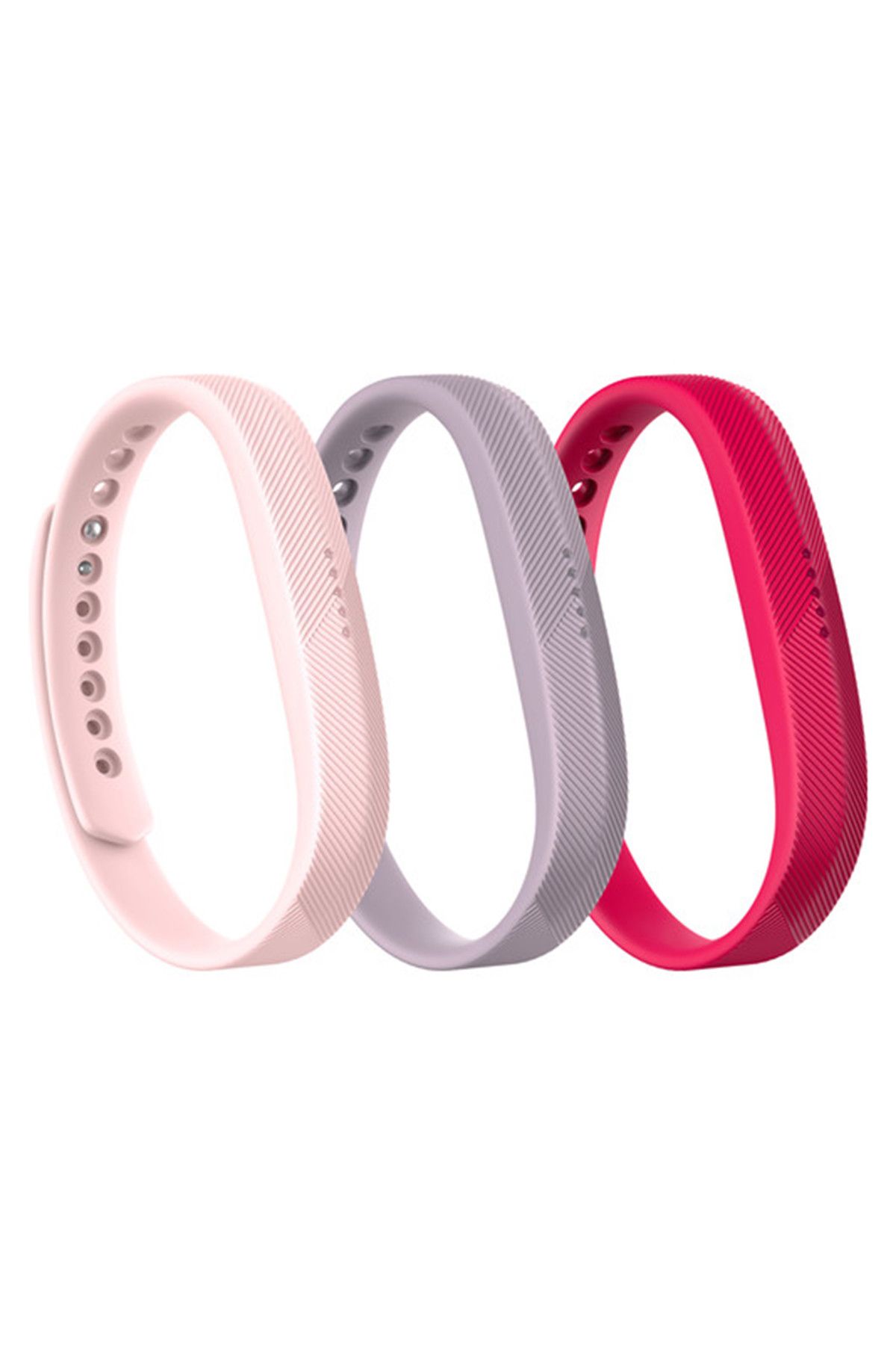 Fitbit Flex 2 için 3 Adet Aksesuar Band - Pink/Large