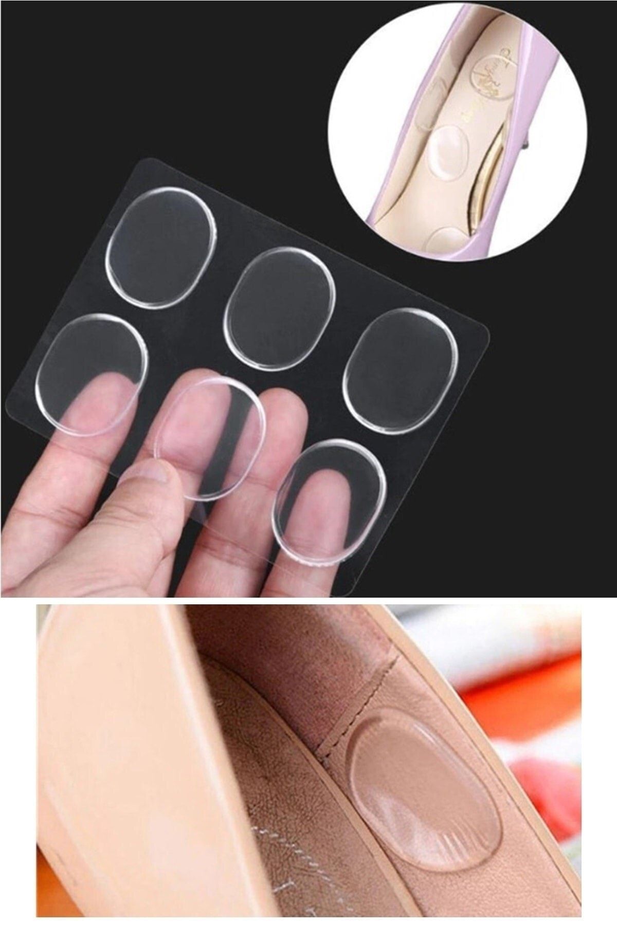 Neler Geldi Neler 6 Adet Silikon Jel Ayakkabı Vurma Önleyici Topuk Vurma Önleyici Ped Topuk Dikeni Nasır Pedi