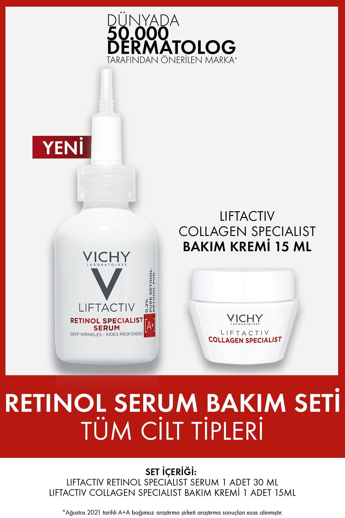 Vichy Liftactiv Retinol Specialist Derin Kırışıklık Karşıtı Serum 30ml + Collagen Specialist Kolajen