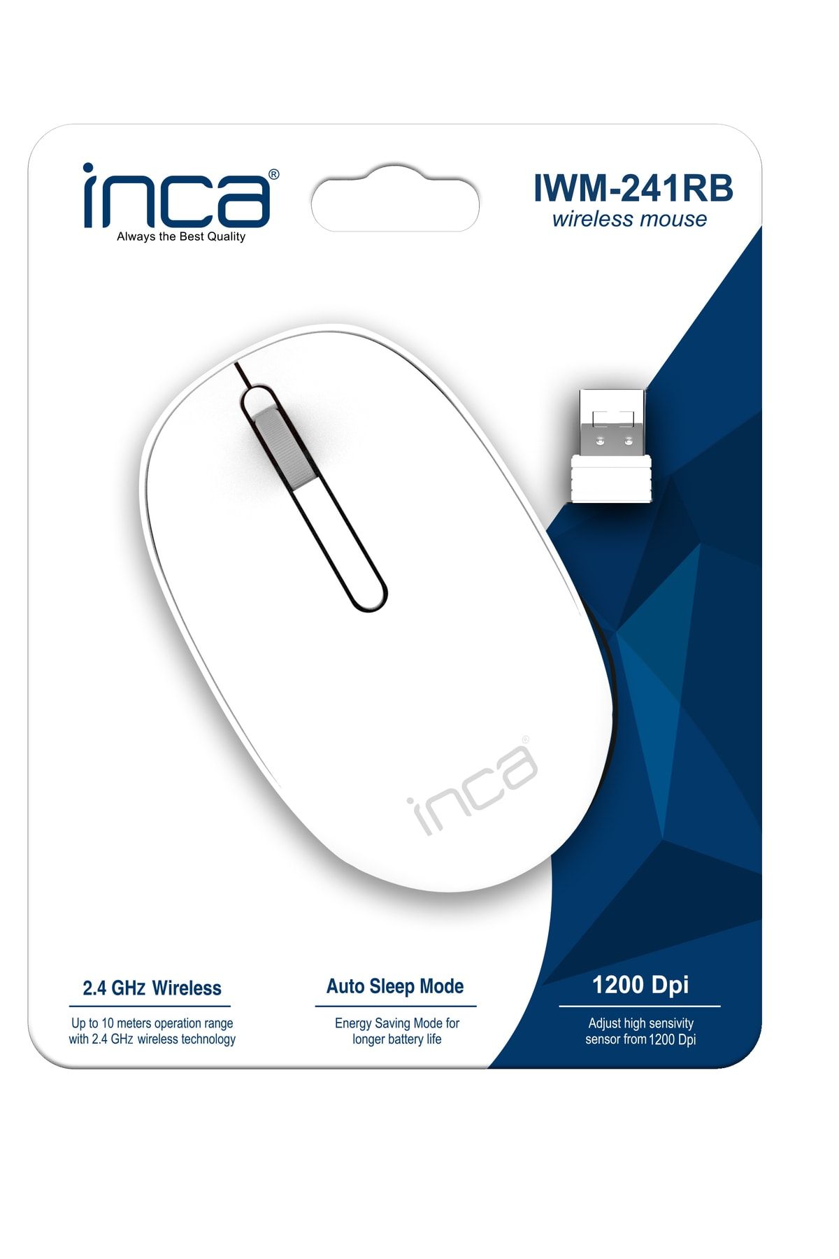 Inca Beyaz Mouse Iwm-241rb Candy Desing 3d Wireless Mouse- Beyaz