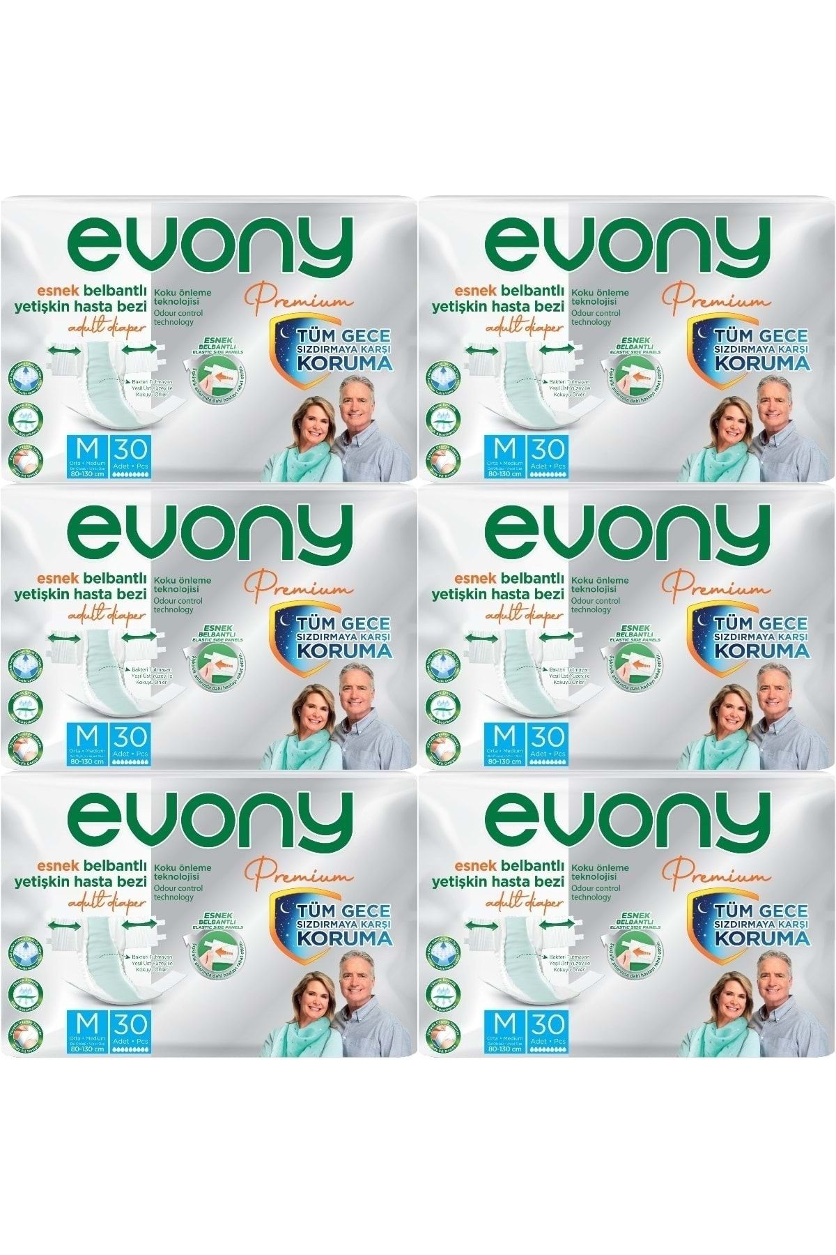 Evony Premium Hasta Bezi Yetişkin Bel Bantlı Tekstil Yüzey M-orta 180 Adet