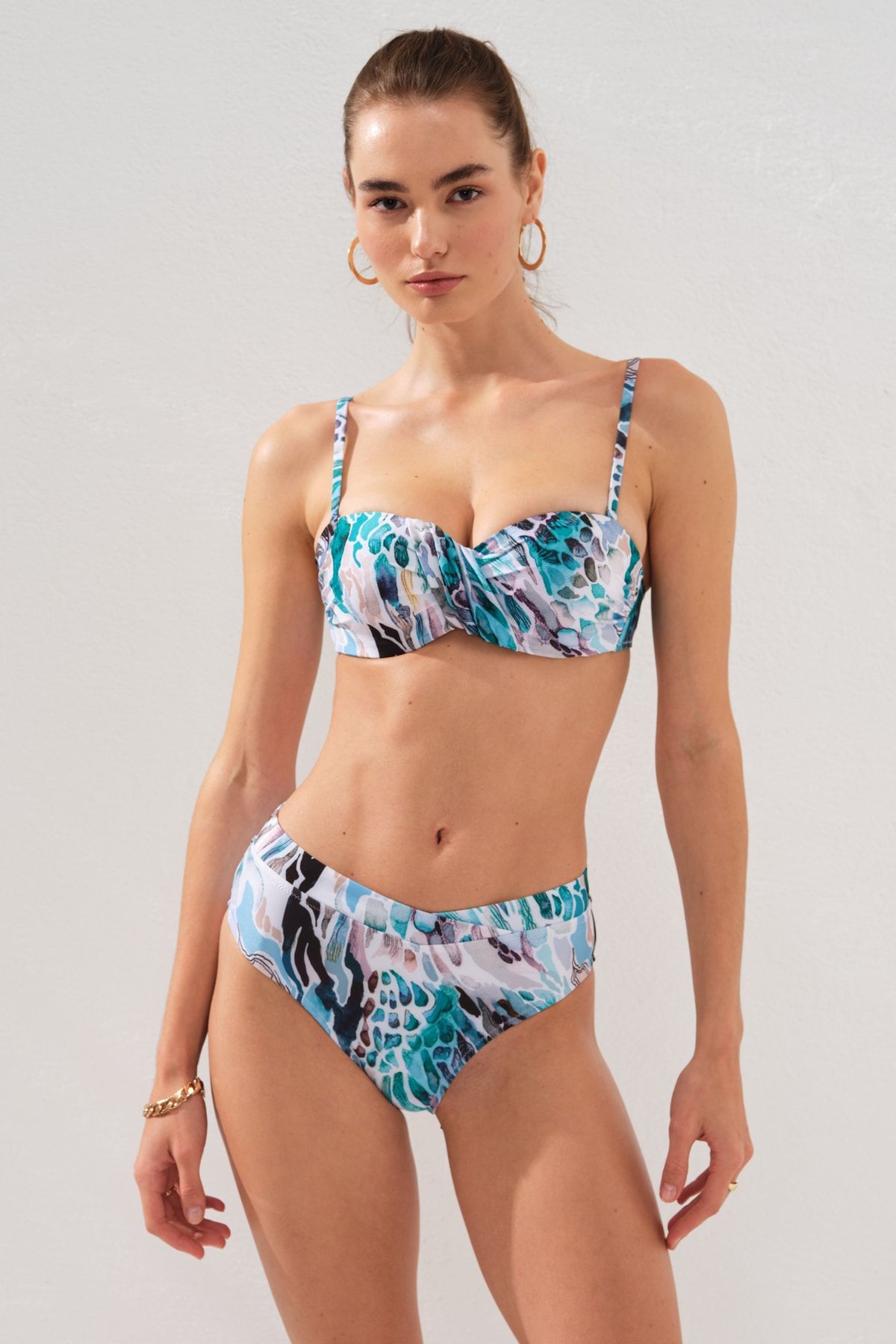 Clarke Kaplı Straplez Bikini Takım Coral 231231-d IR7727