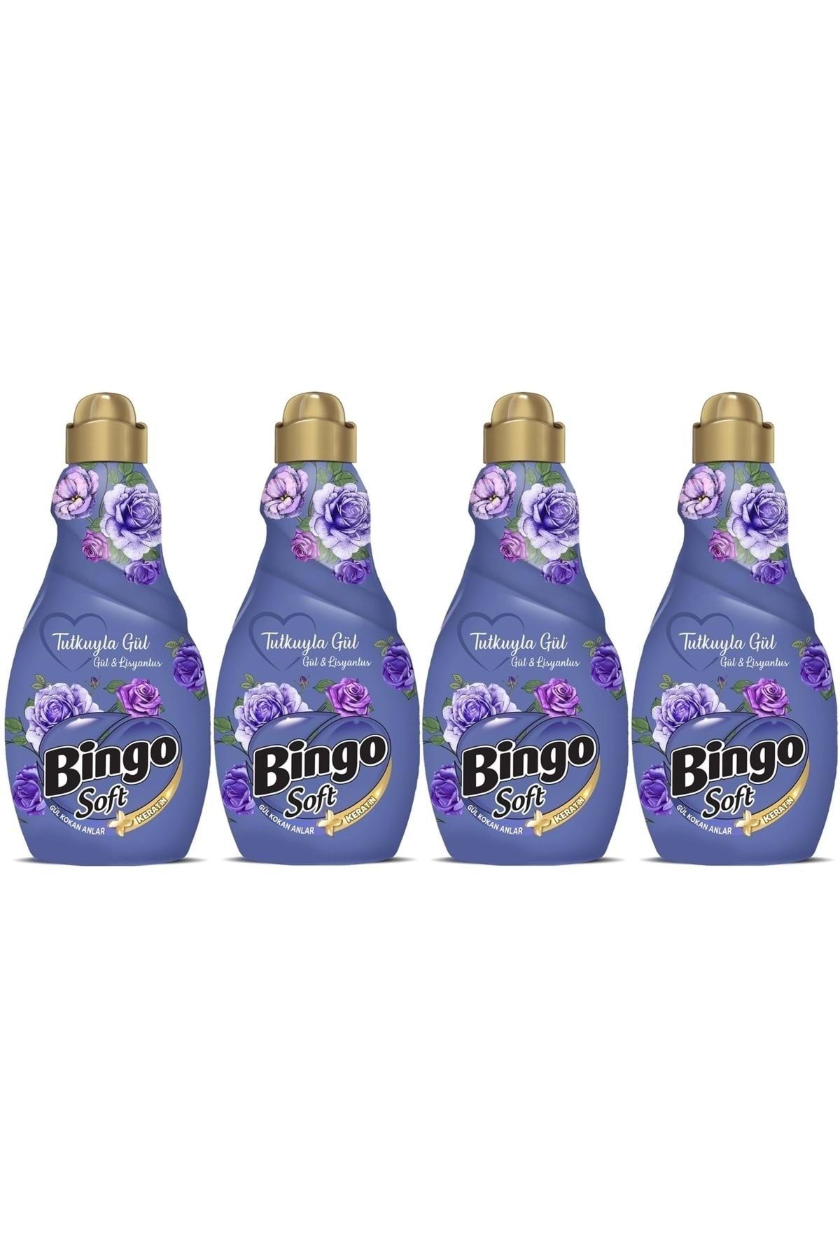 Bingo Soft Çamaşır Yumuşatıcı Konsantre 1440ml Tutkuyla Gül (gül & Lisyantus) (4 Lü Set)