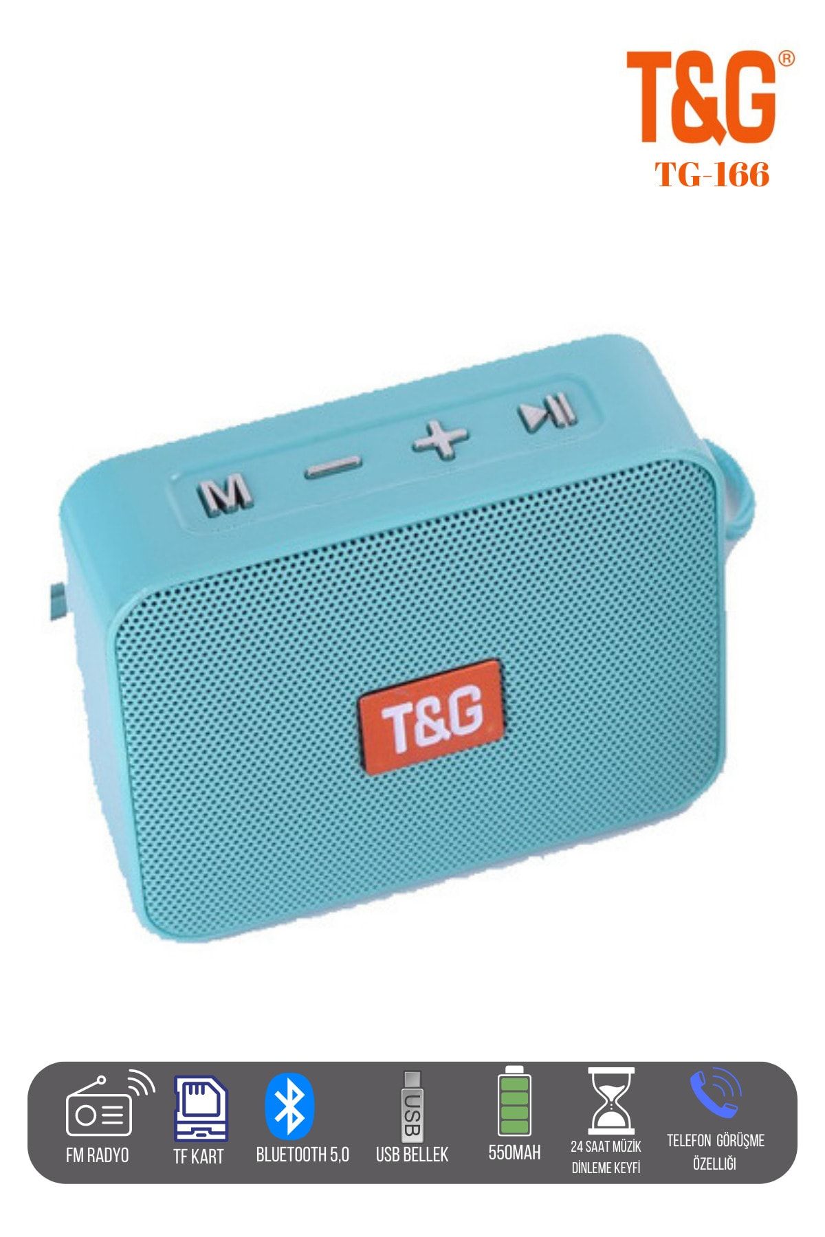 T G Hobipix Kablosuz Hoparlör Bluetooth Speaker Ses Bombası Tg-166 Beyaz