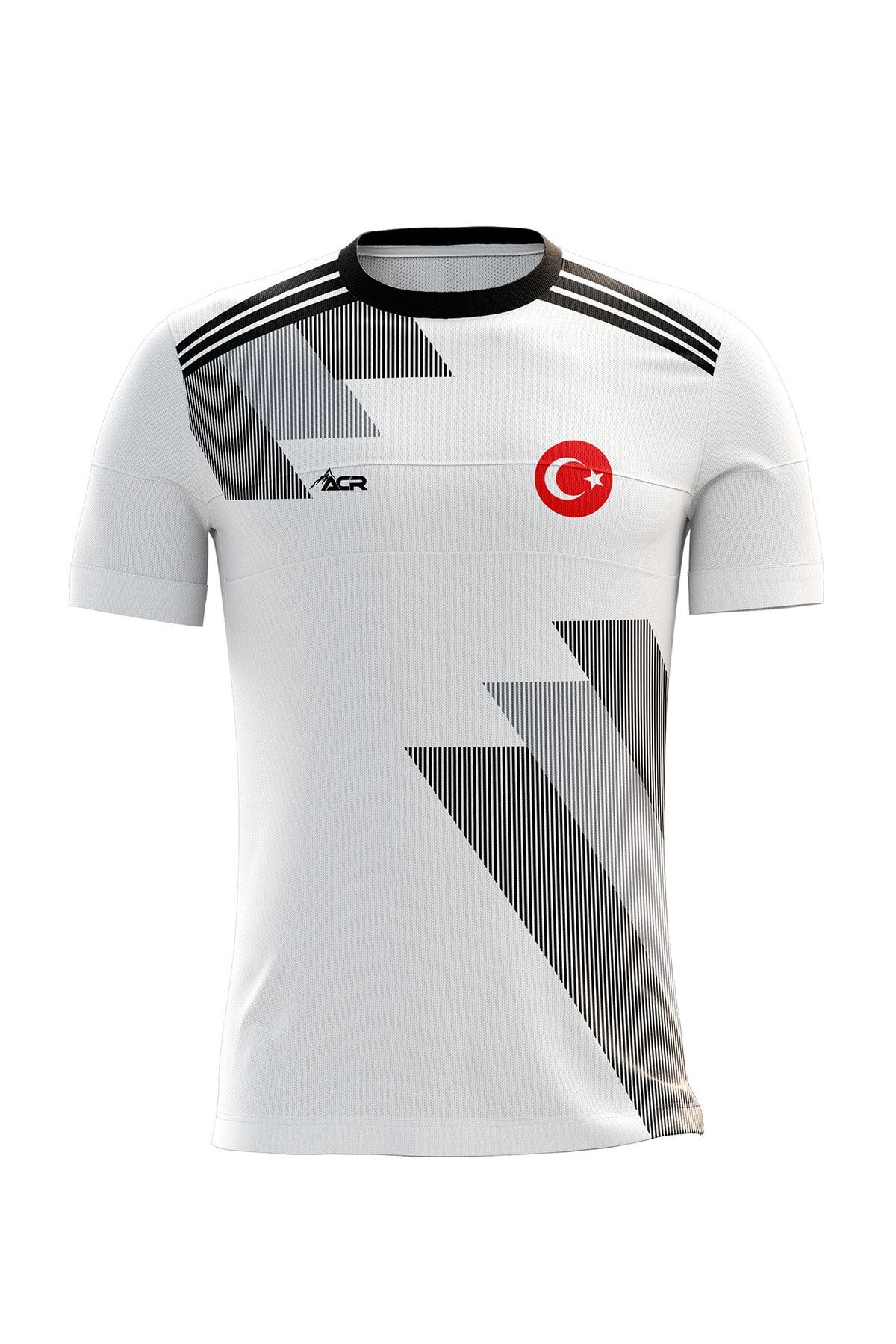 ACR Giyim Tekstil Forma Baskı Kişiye Özel Futbol Forması Tek Üst Siyah Beyaz 19 Modeli