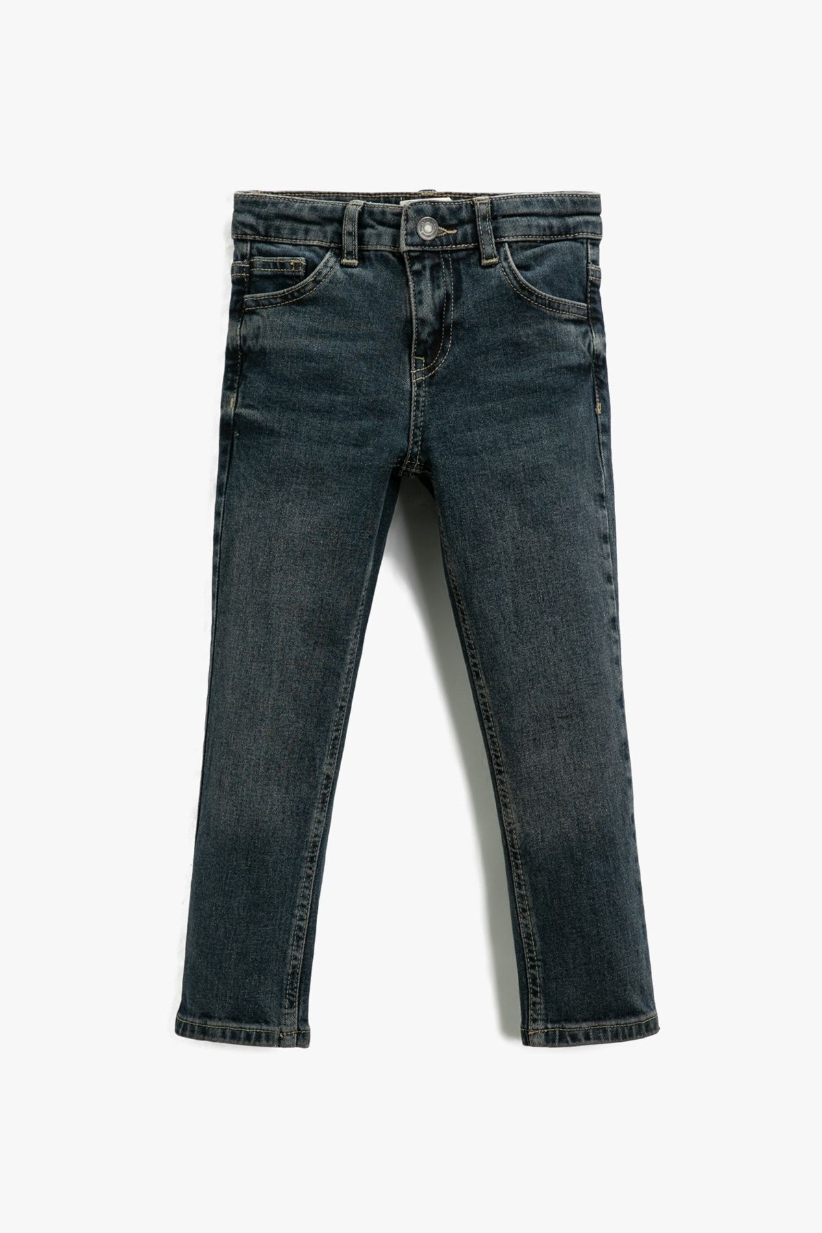 Koton Erkek Çocuk Orta İndigo Jeans 3SKB40037TD