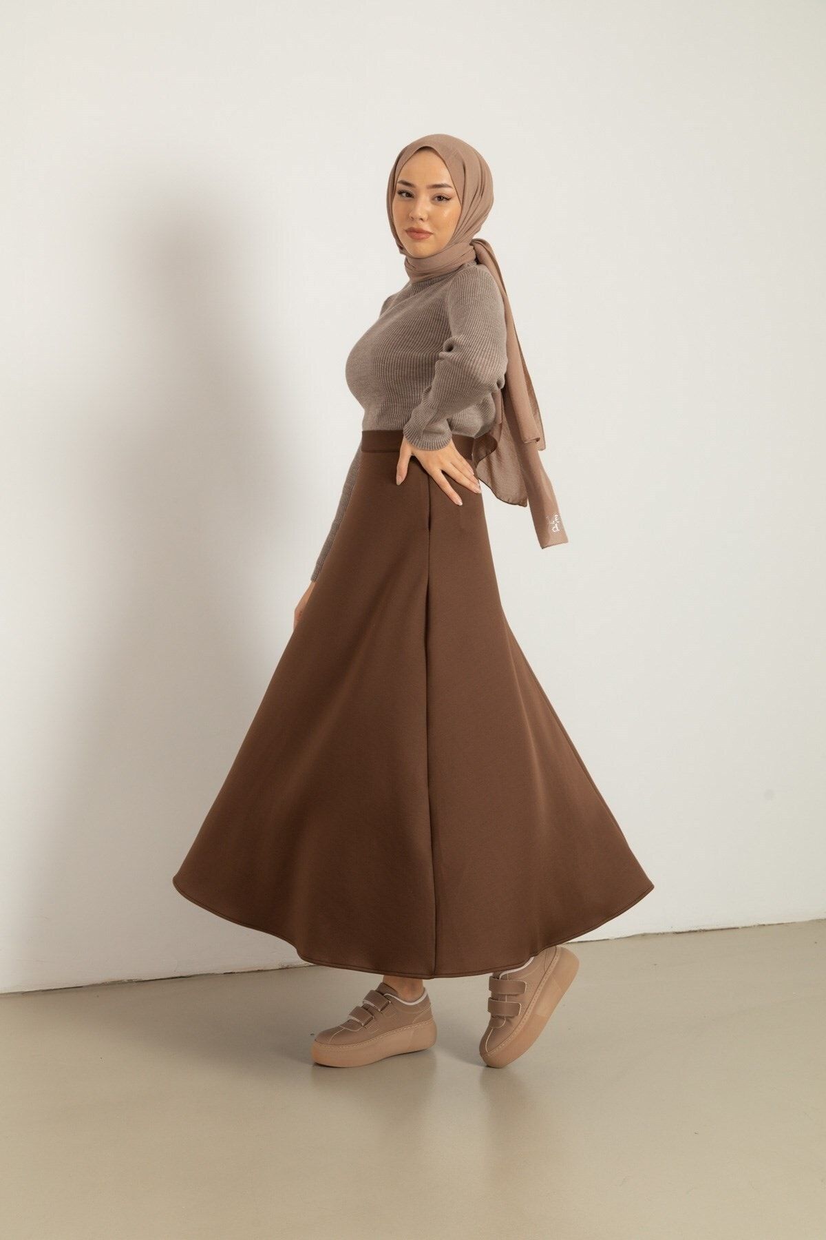 Cng Moda Maxi Krep Kloş Etek Kahverengi Fiyatı, Yorumları - Trendyol