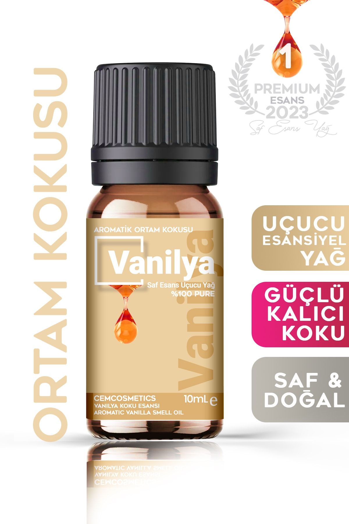 Cem Cosmetics Vanilya Saf Esansiyel Uçucu Yağ Buhurdanlık Yağı Difüzör Esansı Aromaterapi Ortam Kokusu 10 ml