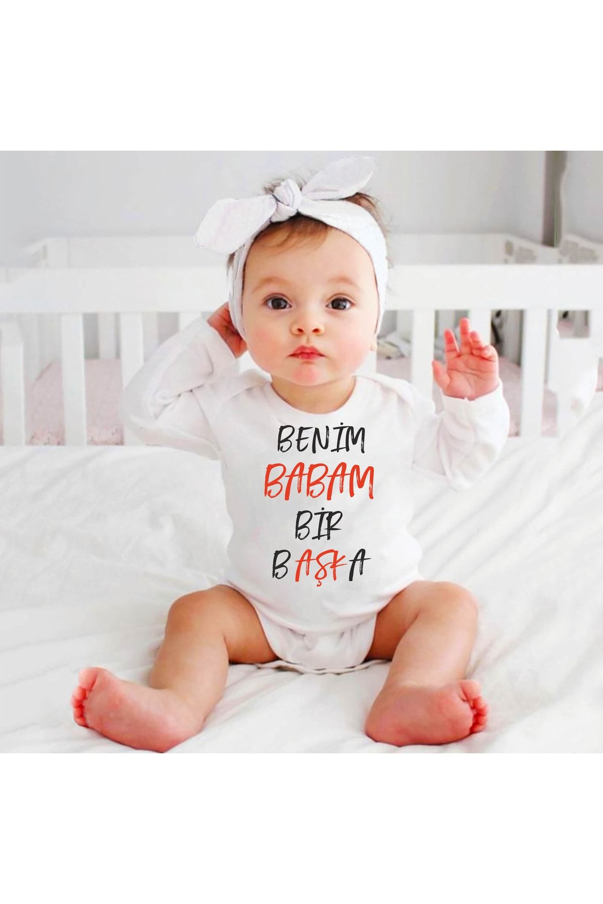 Baby&Baby Benim Babam Bir Başka Pamuklu Organik Baskılı Bebek Sünnet Body Zıbın