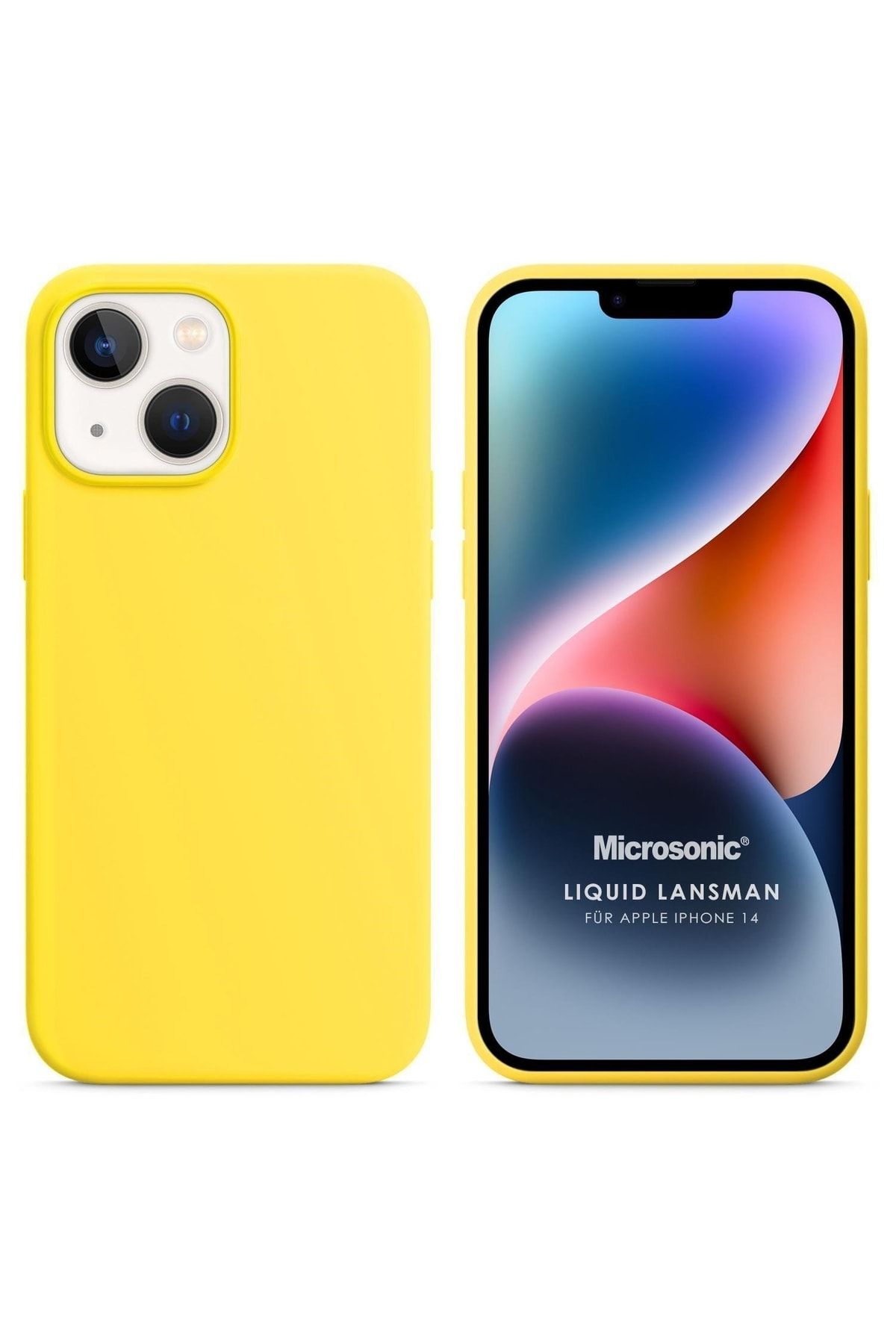 Microsonic Apple Iphone 14 Kılıf Liquid Lansman Silikon Sarı
