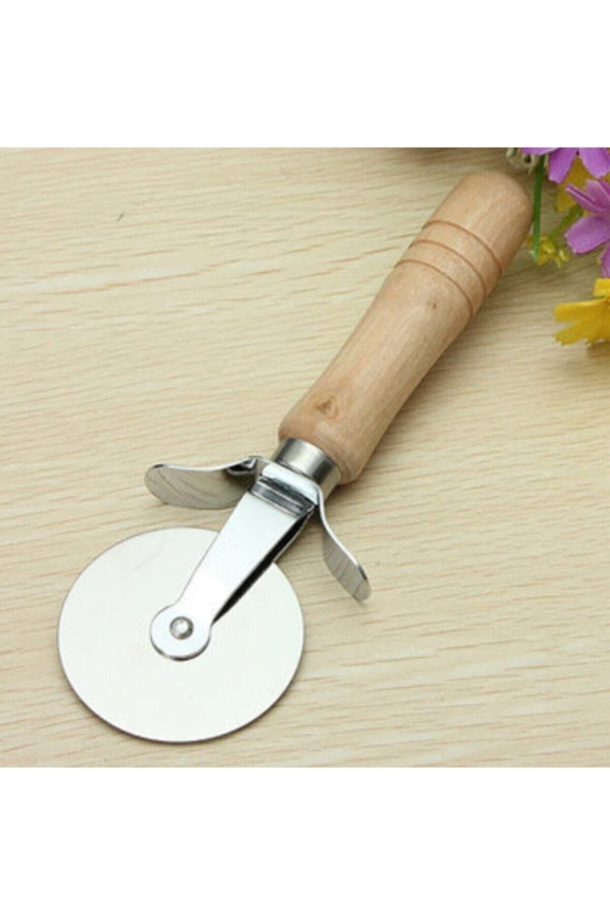 VİGENTİNO Ağaç Saplı Pizza Hamur Kesme Bıçağı