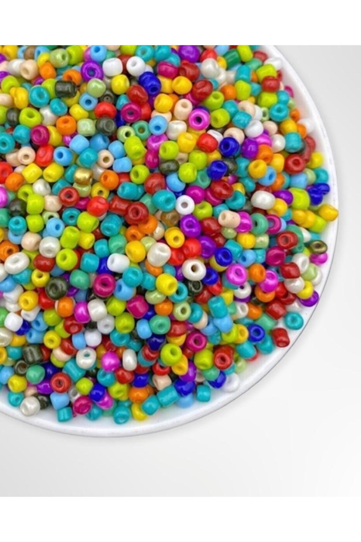Flea Market 500 Adet Karışık Renk Cam Kum Boncuk , Takı Yapım Boncuğu - Mix