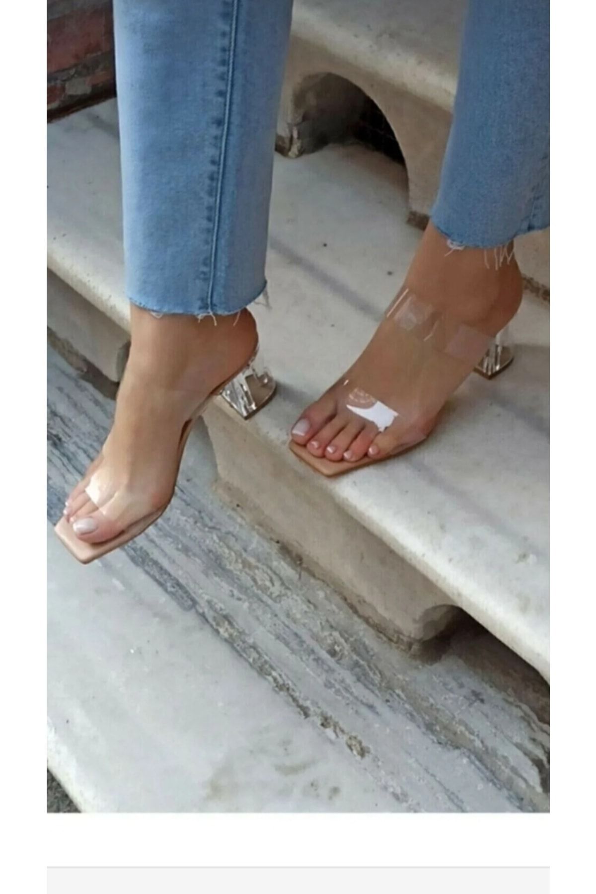 LEOPAR SHOES Şeffaf Topuklu Bayan Yazlık