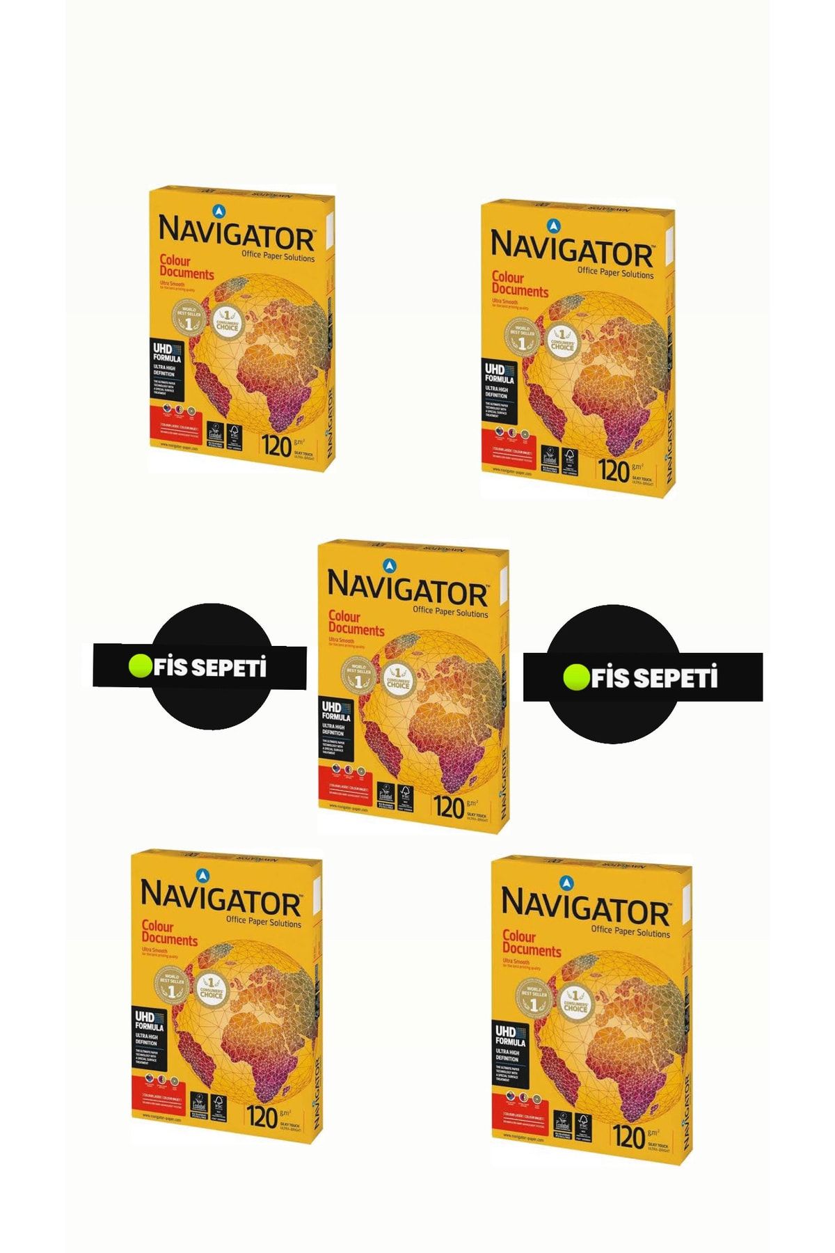 NAVİGATÖR Navigator A4 120 Gr 250 Yaprak Gramajlı Fotokopi Kağıdı 5 Paket 1250 Yaprak