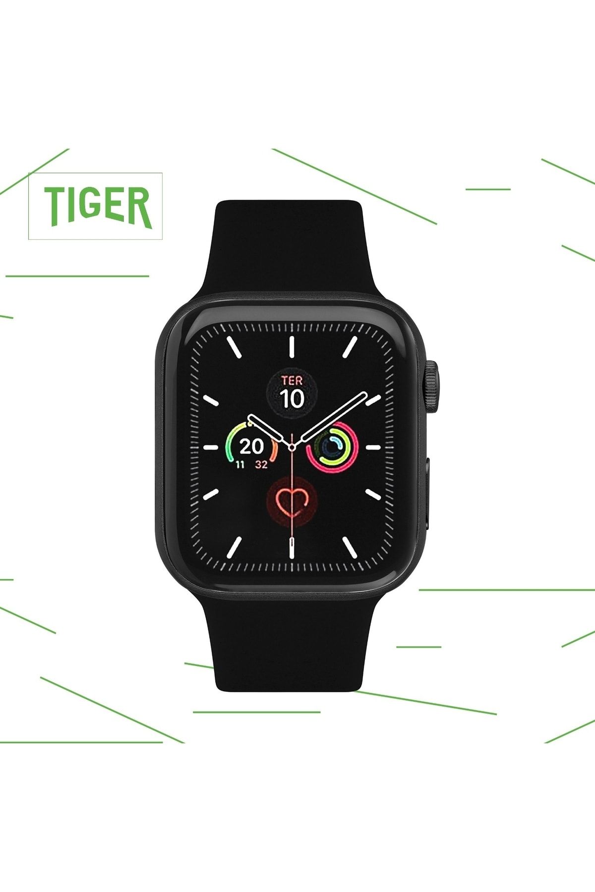 Tiger Güncel Versiyon Marka Akıllı Saat Siyah Renk (ekran Koruyucu Hediyeli)