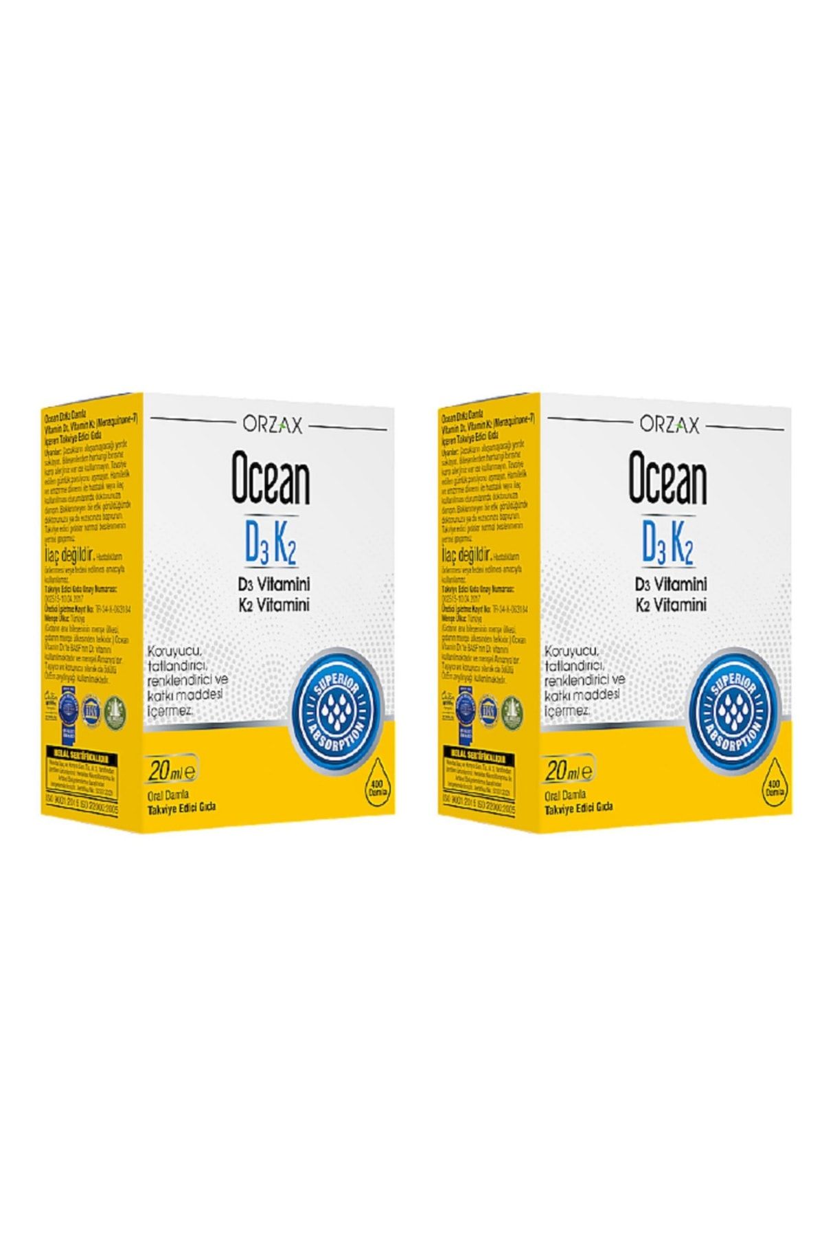 Ocean Orzax D3 K2 Vitamini 2'li Set