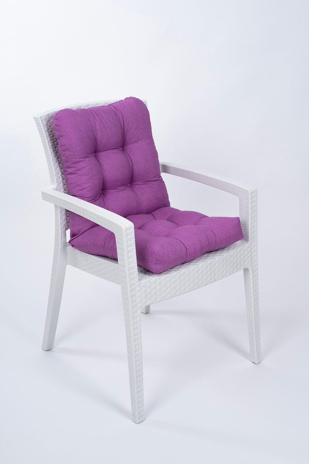 ALTINPAMUK Candy Pofidik Arkalıklı Mor Sandalye Minderi Özel Dikişli Bağcıklı 43x88 Cm