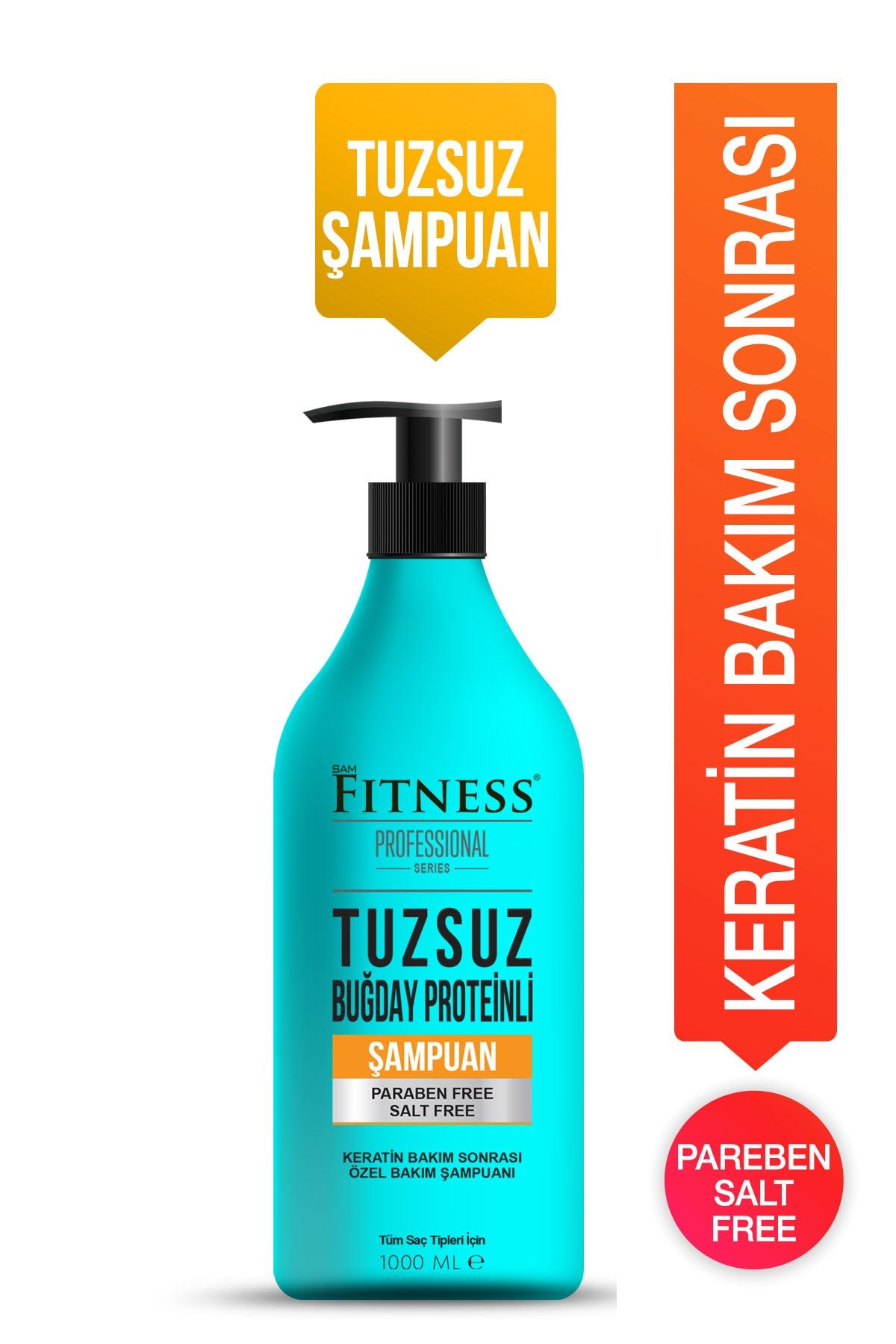 Fitness Professional Tuzsuz Şampuan 1000 ml Brezilya Fönü Keratin Bakımı Şampuanı Parabensiz Ve Buğday Proteinli