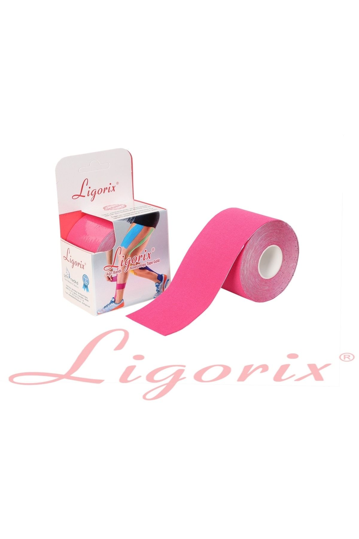 Ligorix Kinesio Tape Ağrı Bandı 5cm X 5m -pembe
