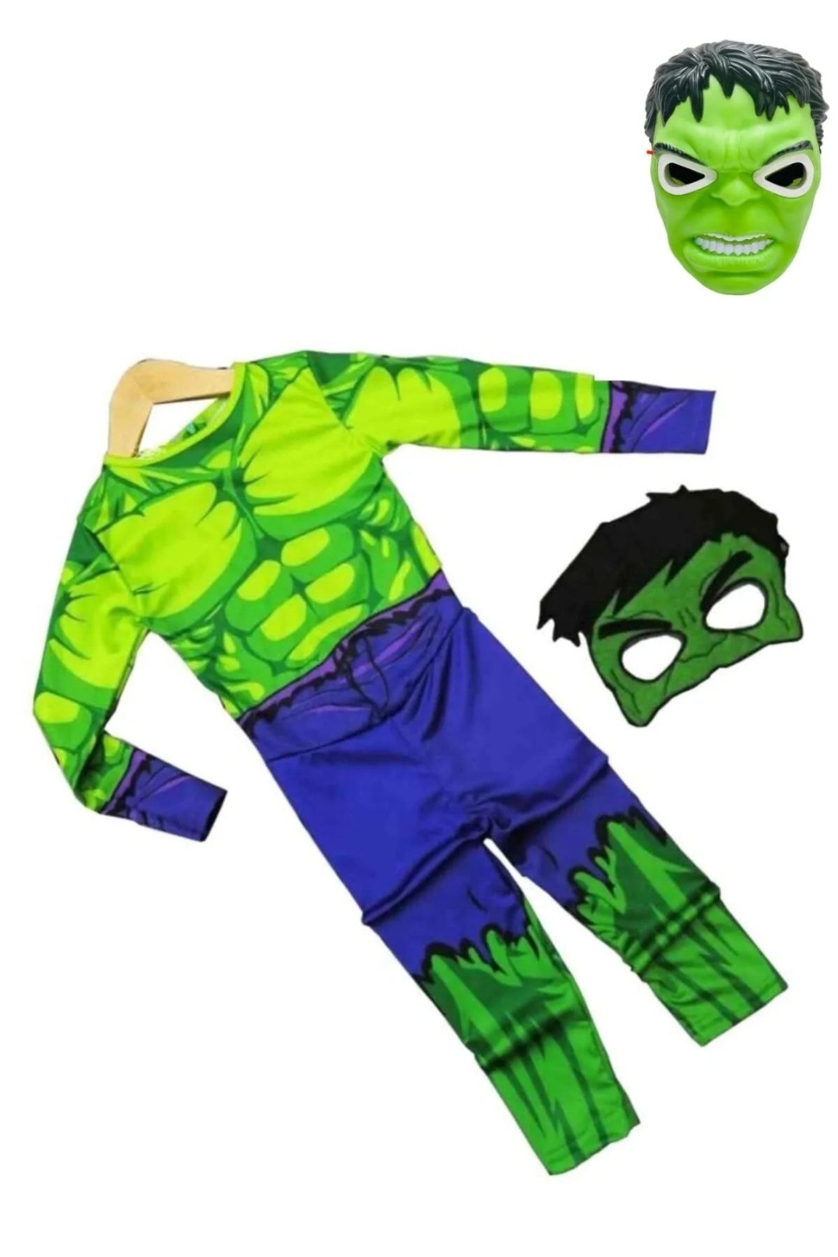 Hulk Işıklı Maskeli Çocuk Kostümü