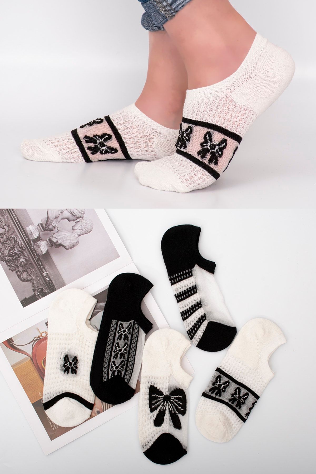 BGK Kadın Desenli Tül Çorap 5 Çift