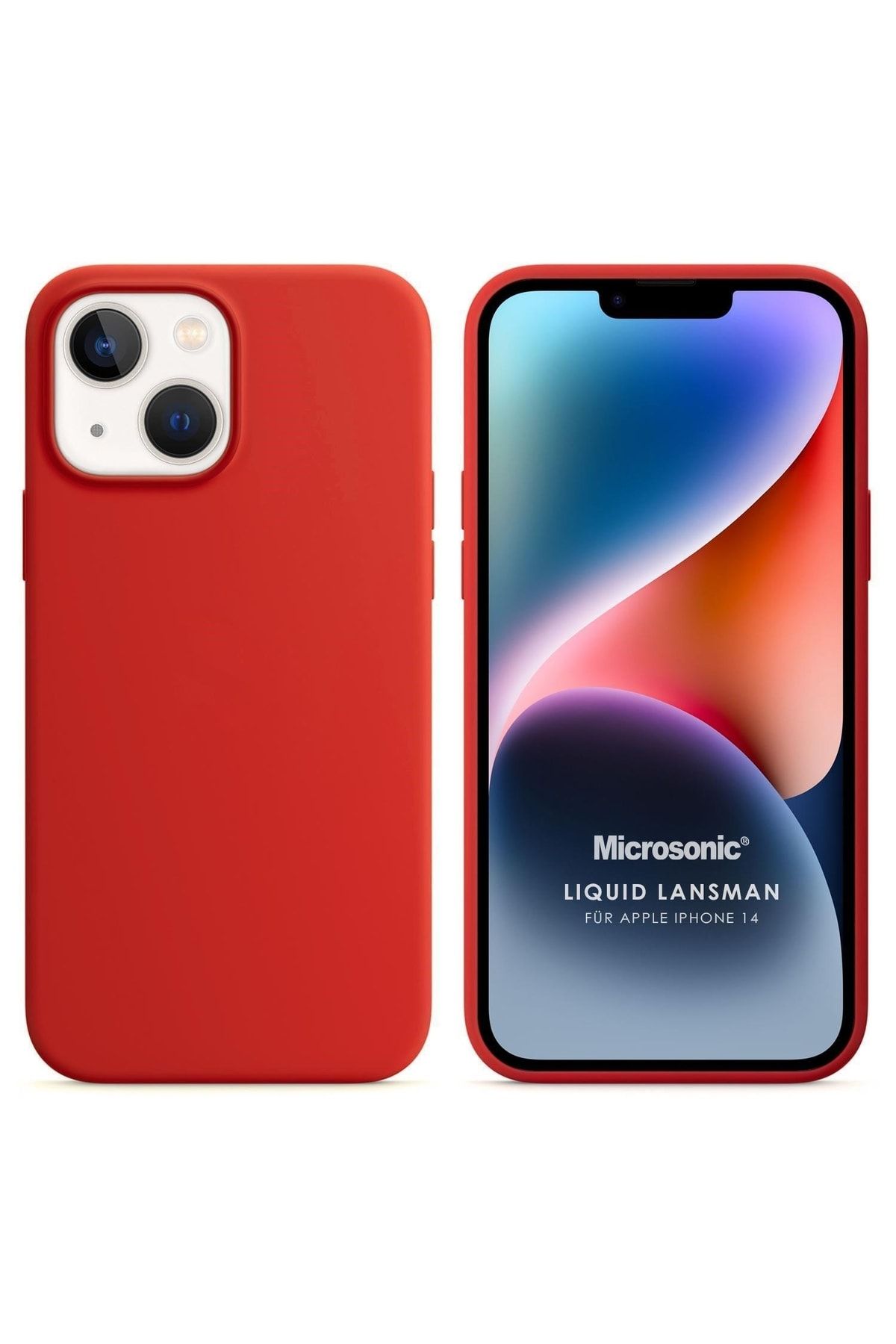 Microsonic Apple Iphone 14 Kılıf Liquid Lansman Silikon Kırmızı