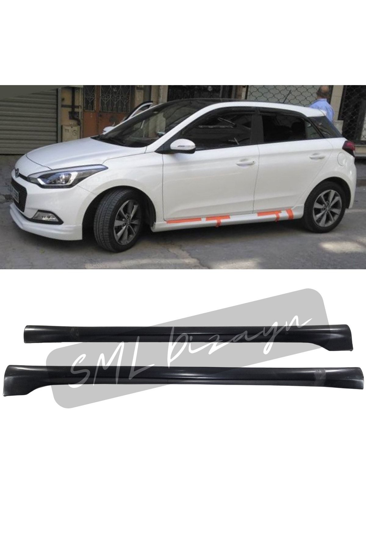 SML Dizayn Hyundai I20 (2014-2018) Yan Marşpiyel (plastik) Boyasız I20 Yan-marşbiyel-marşbiel-ek
