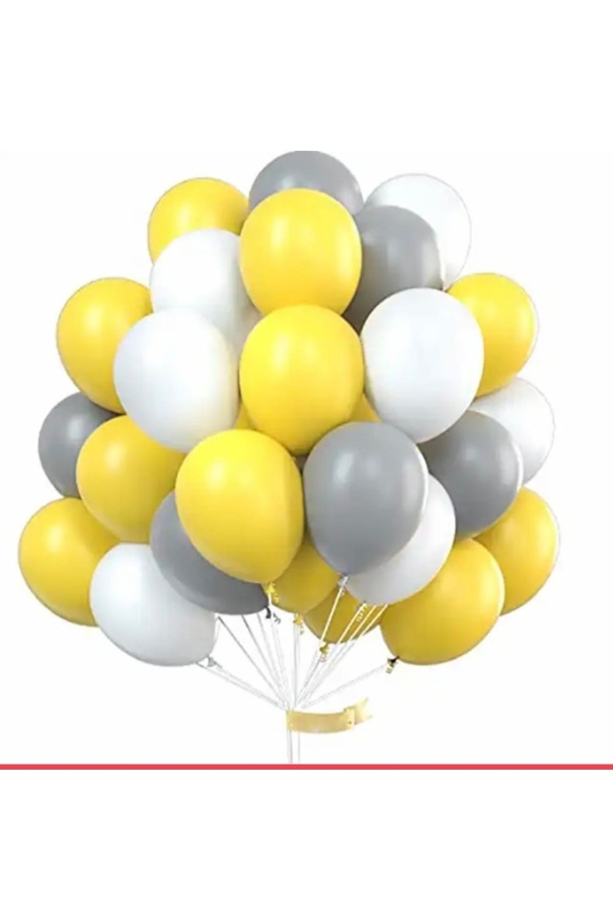 Deniz Party Store Pastel Sarı Gri Beyaz Balon Set 15 Adet