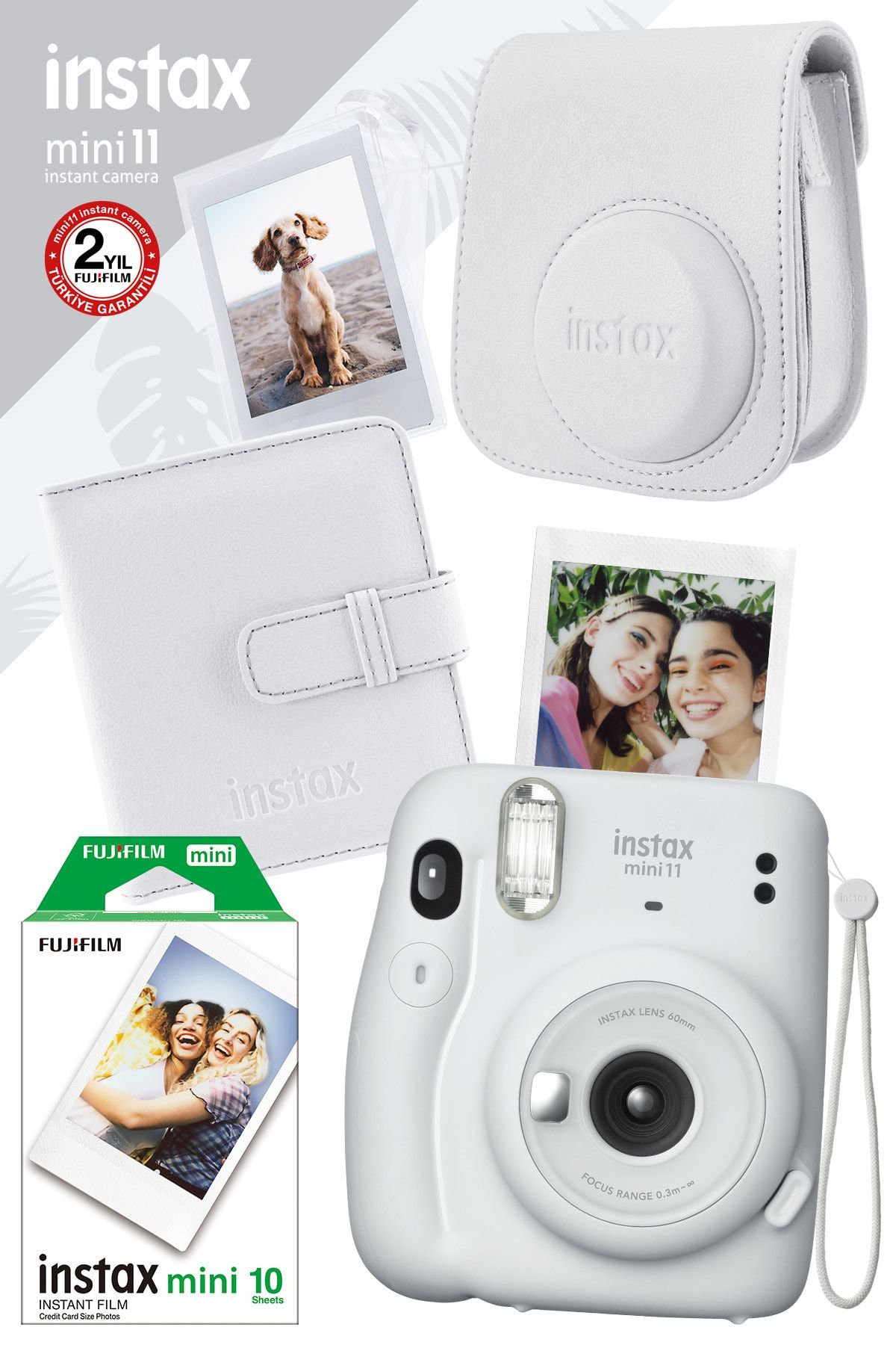 Fujifilm Instax Mini 11 Beyaz Fotoğraf Makinesi ve Kare Albümlü Hediye Seti 22