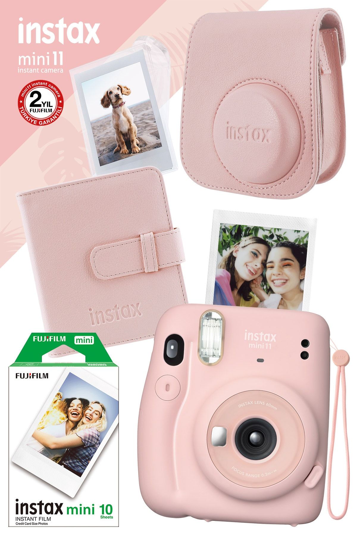 Fujifilm Instax Mini 11 Pembe Fotoğraf Makinesi Ve Kare Albümlü Hediye Seti 22