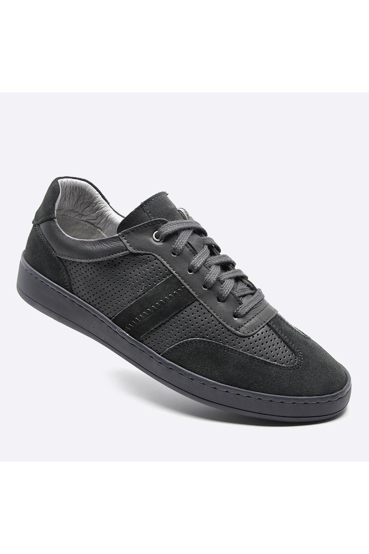 Fosco Hakiki Deri Sneaker Erkek Ayakkabı Gri 9870