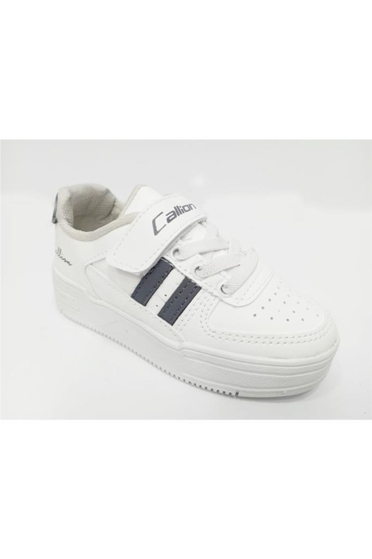 Callion 2024-p Deri Çocuk Sneakers Ayakkabı Beyaz Füme
