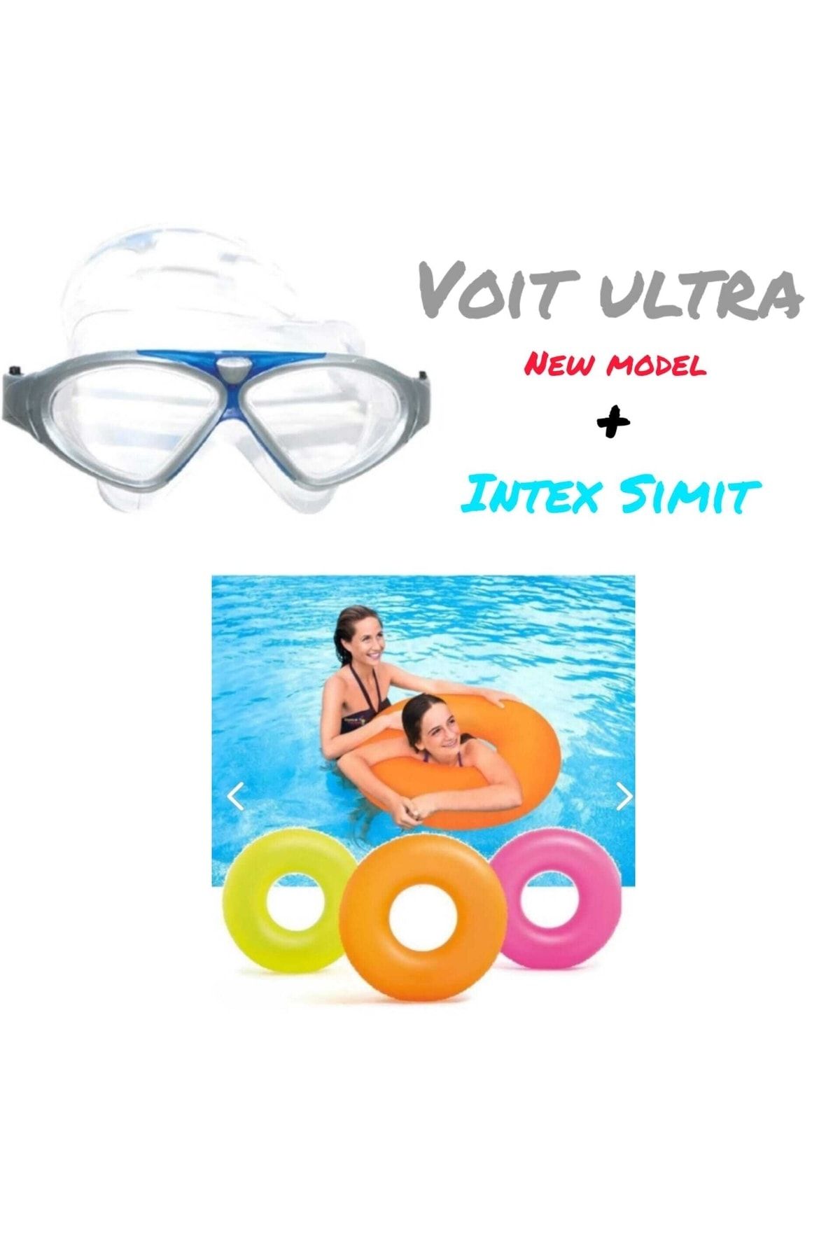 Voit Ultra Yüzücü Gözlüğü +intex Fosforlu Deniz Simidi 76 Cm