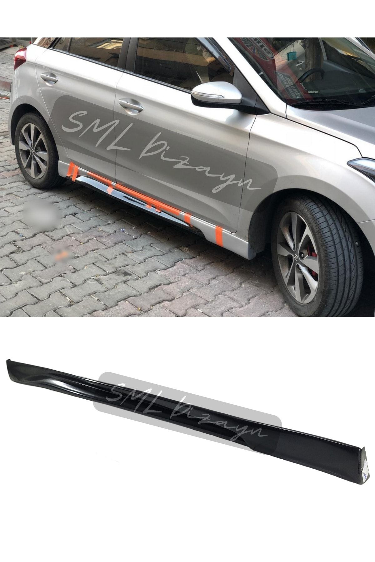 SML Dizayn Hyundai I20 (2014-2018) Custom Yan Marşpiyel (plastik) Boyasız I20 Yan-marşbiyel-marşbiel-ek