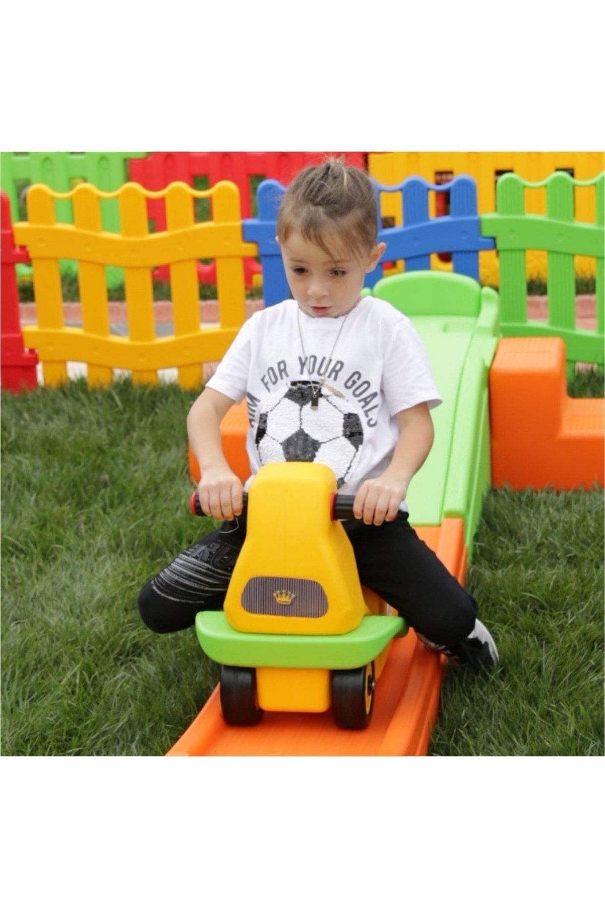 ÇIRAK Arabalı Platform Set Çocuk Aktivite Roller Coaster Oyun Parkı - Anaokulu - Kreş - Aktivite