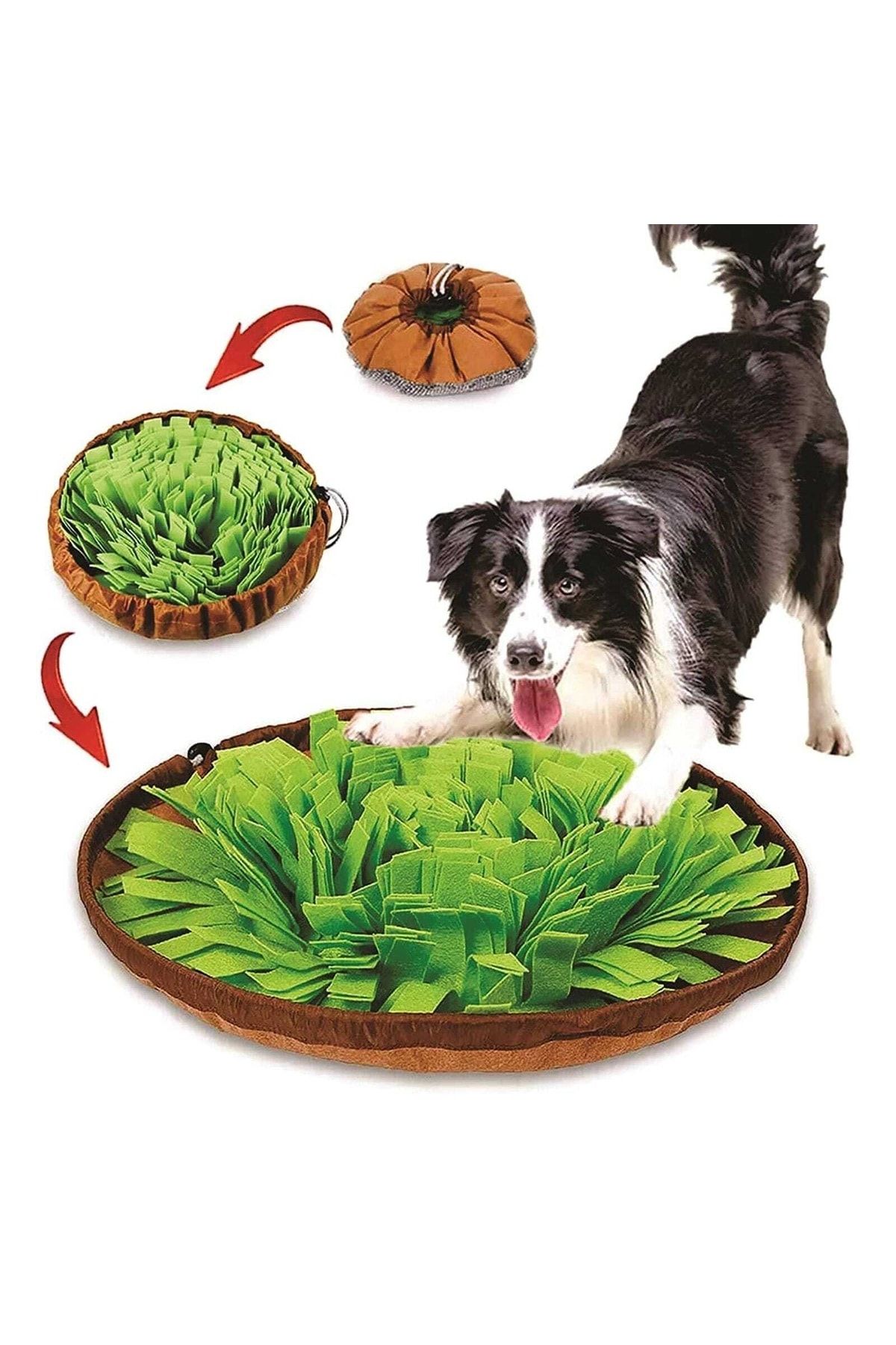TİNEKE Köpek Yavaş Besleme Matı Mama Bulmaca Matı - Köpek Interaktif Oyuncağı Yeşil