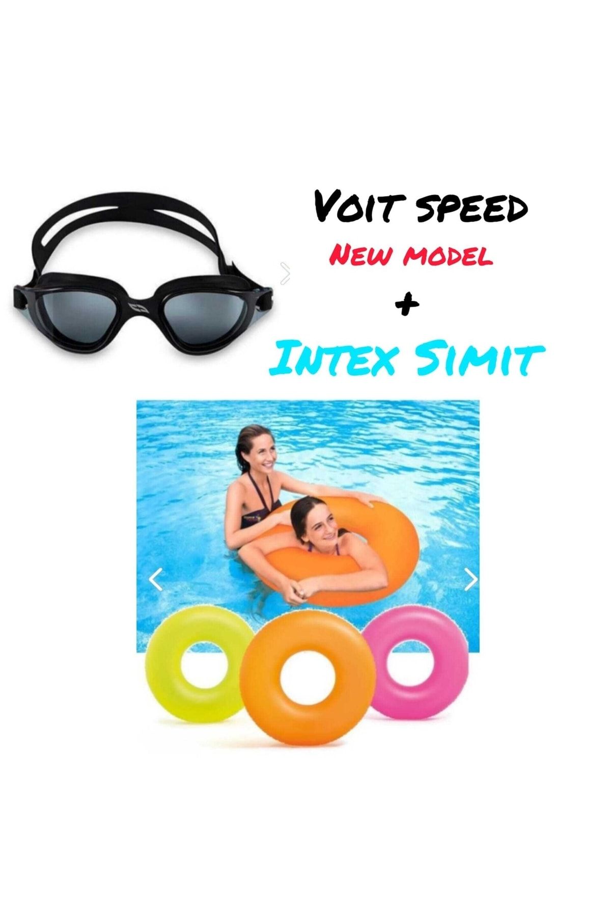 Voit Speed Yüzücü Gözlüğü +91 Cm Intex Fosforlu Simit