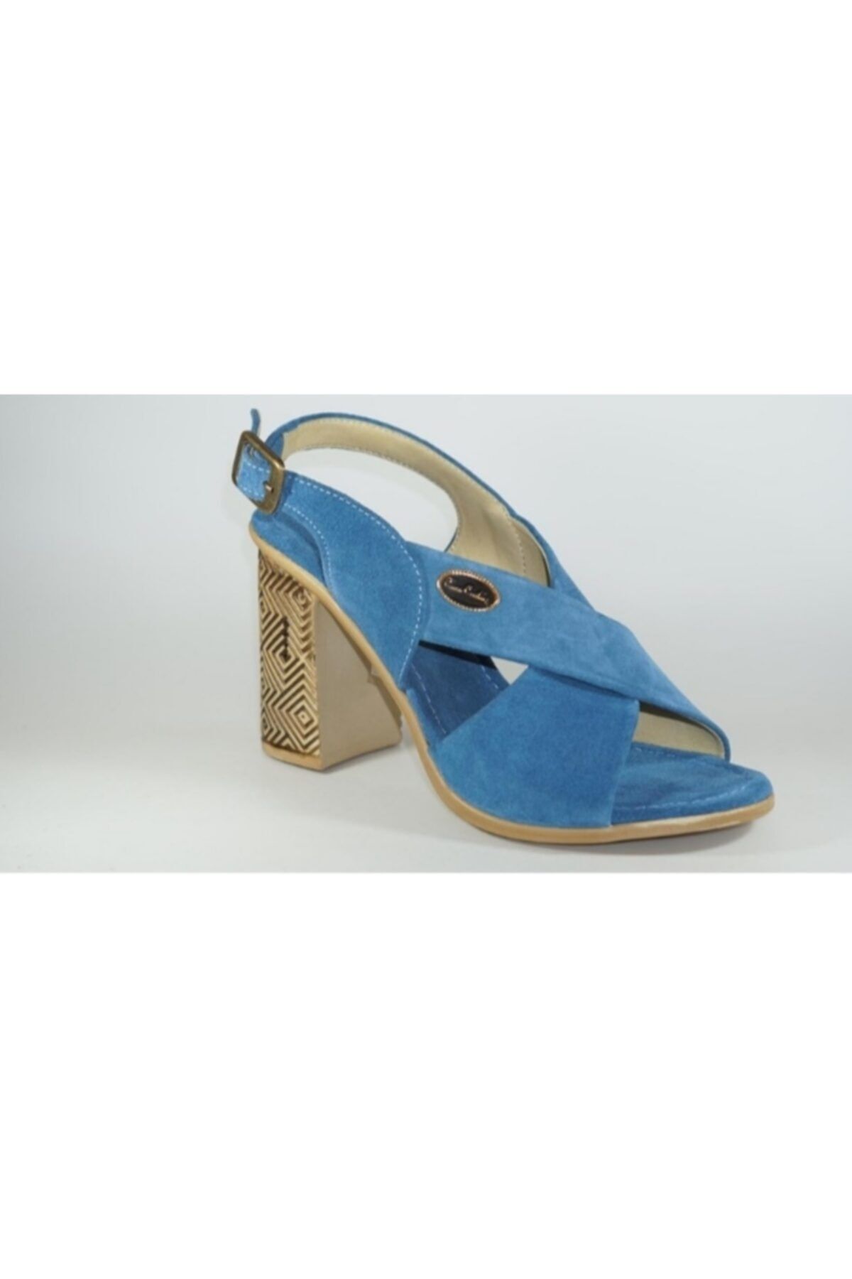 Pierre Cardin Kadın Mavi Topuklu Sandalet