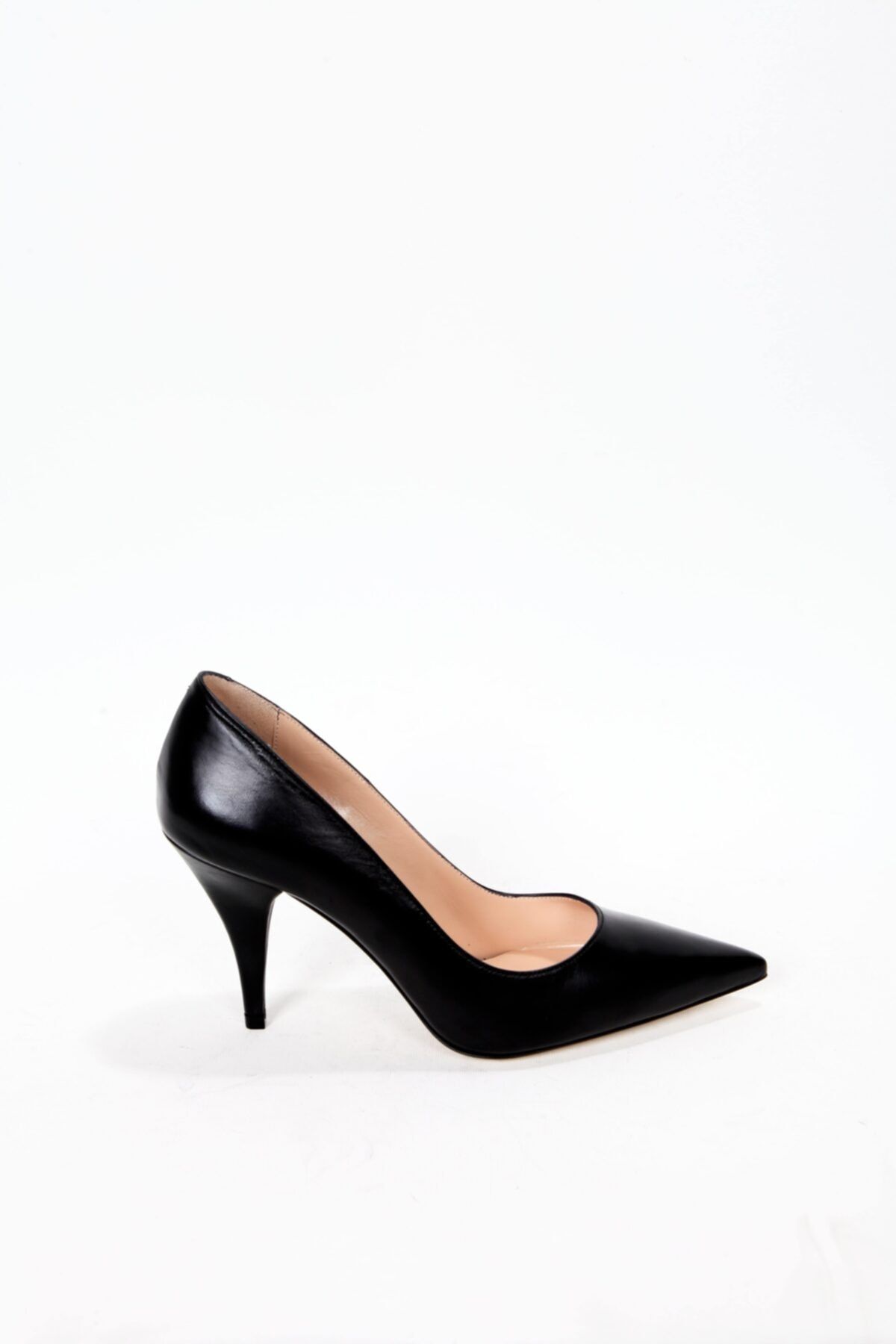 Elisse Shoes Klasik Siyah Topuklu Ayakkabı Hakiki Deri