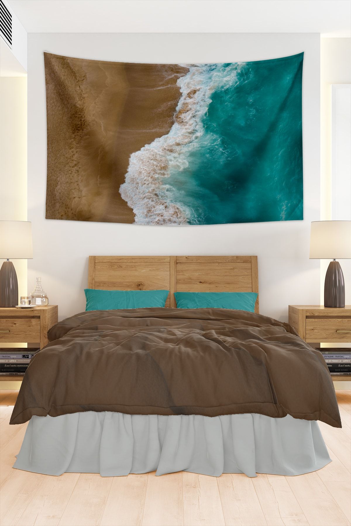 Vagonik Okyanus Ve Kumsal Duvar Örtüsü Halısı 150x100 cm