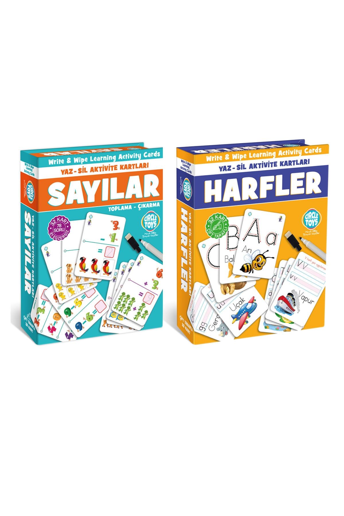 Circle Toys Harfler & Sayılar Yaz-sil Aktivite Kartları