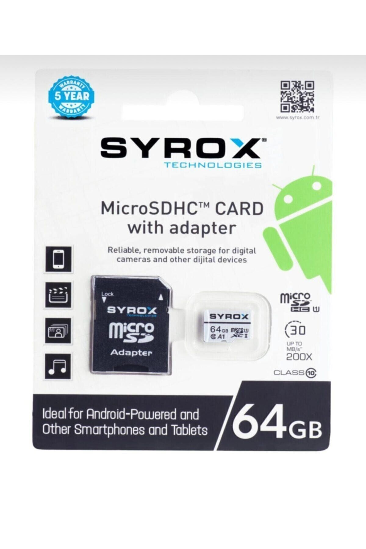 Syrox 64gb Micro Sd Card Adapter / Microsd Microsdhc Microsdxc 64gb Hafıza Kartı Adaptör Sd Kart