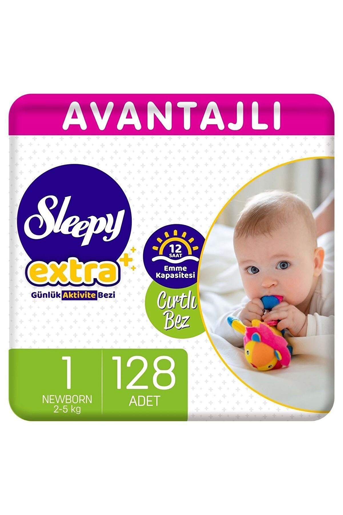 Sleepy Extra Avantajlı Bebek Bezi 1 Numara Yenidoğan 128 Adet