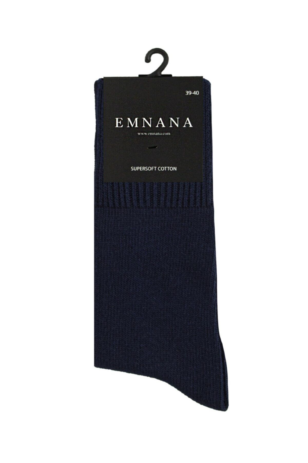 EMNANA 5 Adet Kalın Pamuklu Kışlık Erkek Çorap - Lacivert