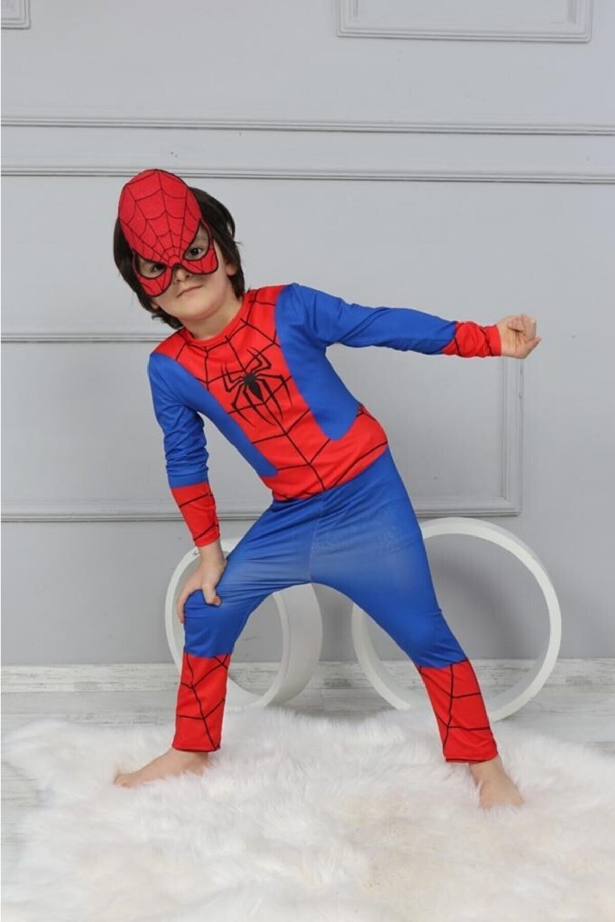Spiderman Örümcek Adam Maskeli Doğum Günü Parti Kostümü